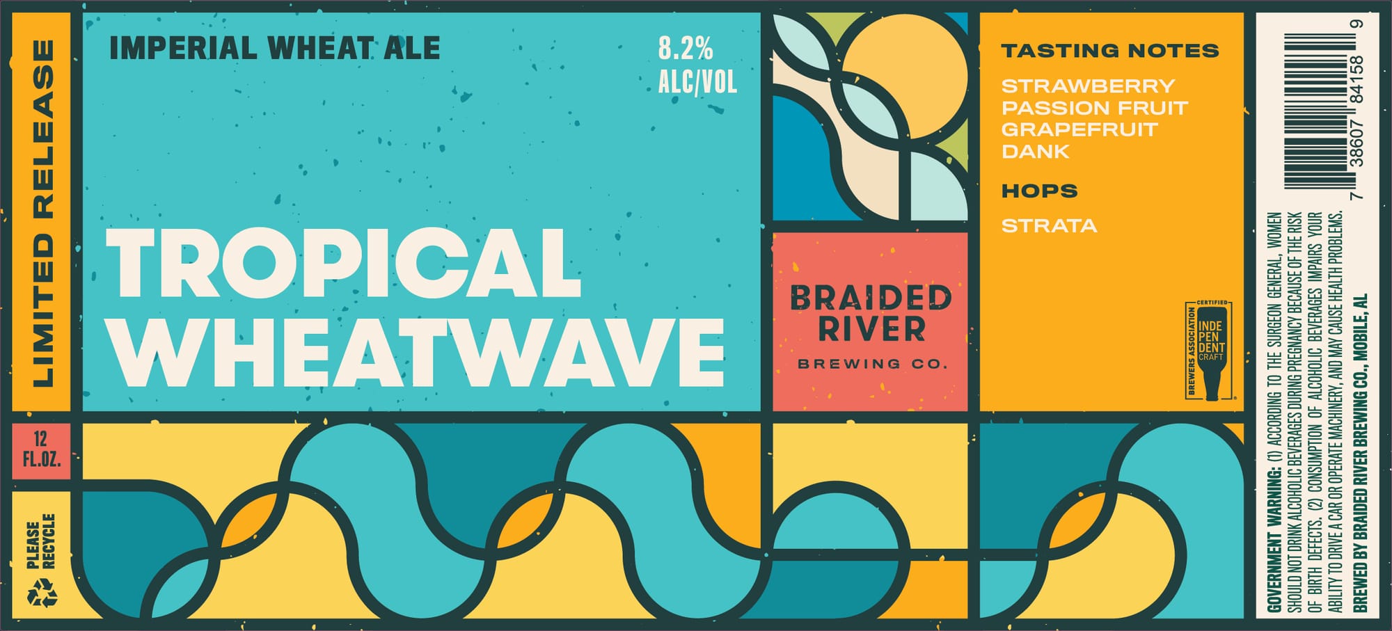 Tropical Wheatwave by Braided River Brewing Co. - beer label