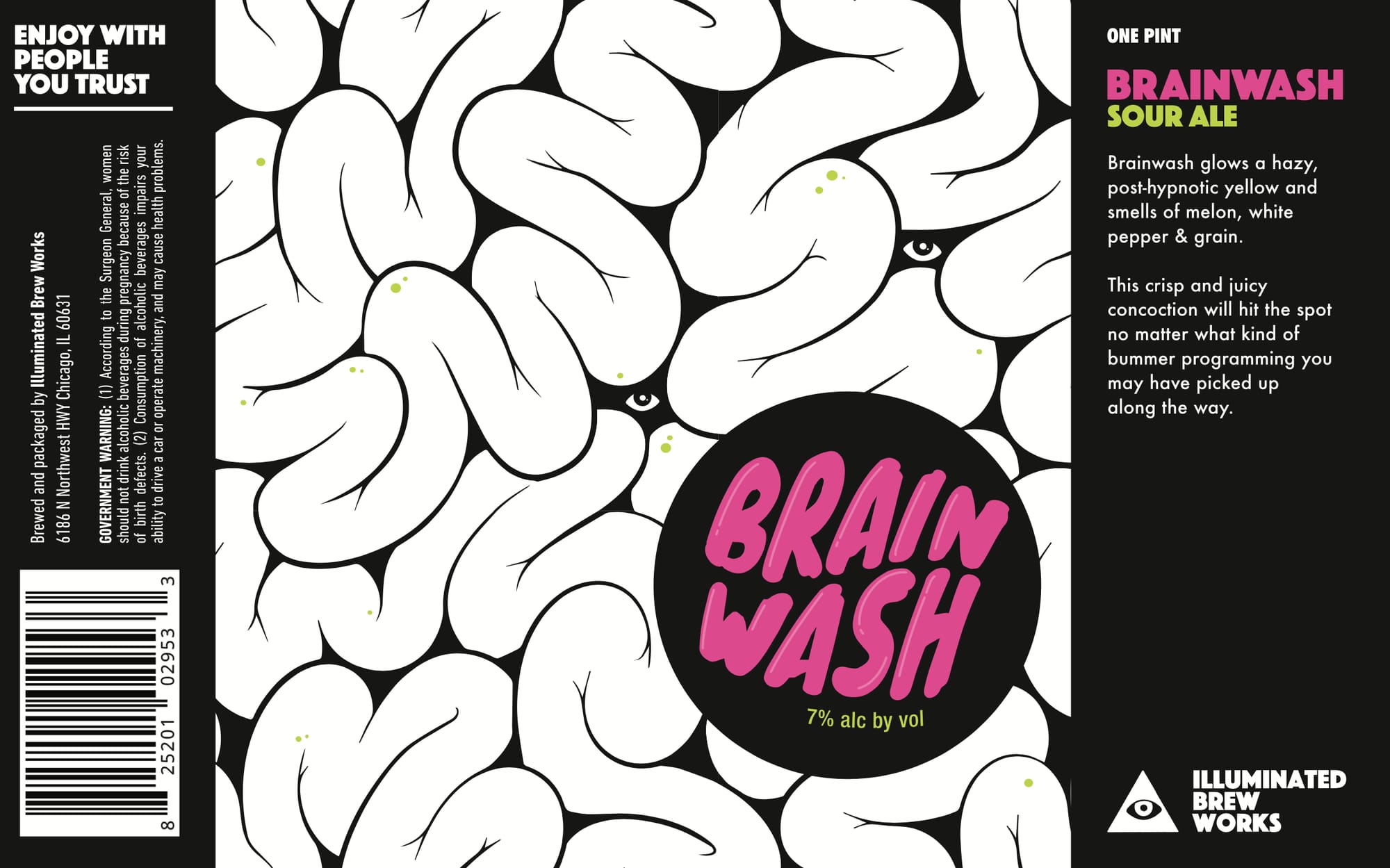 Brainwash by Illuminated Brew Works - beer label