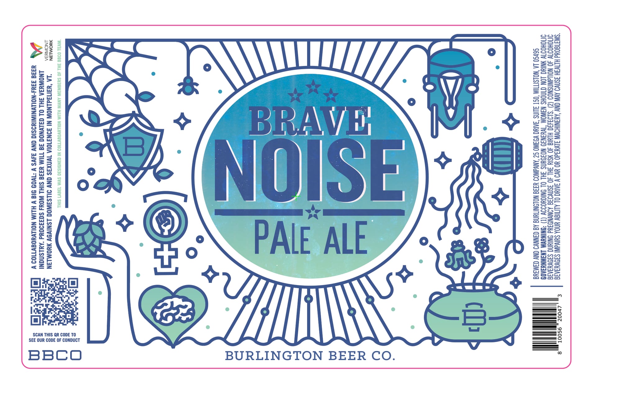 Brave Noise by Burlington Beer Co. - beer label