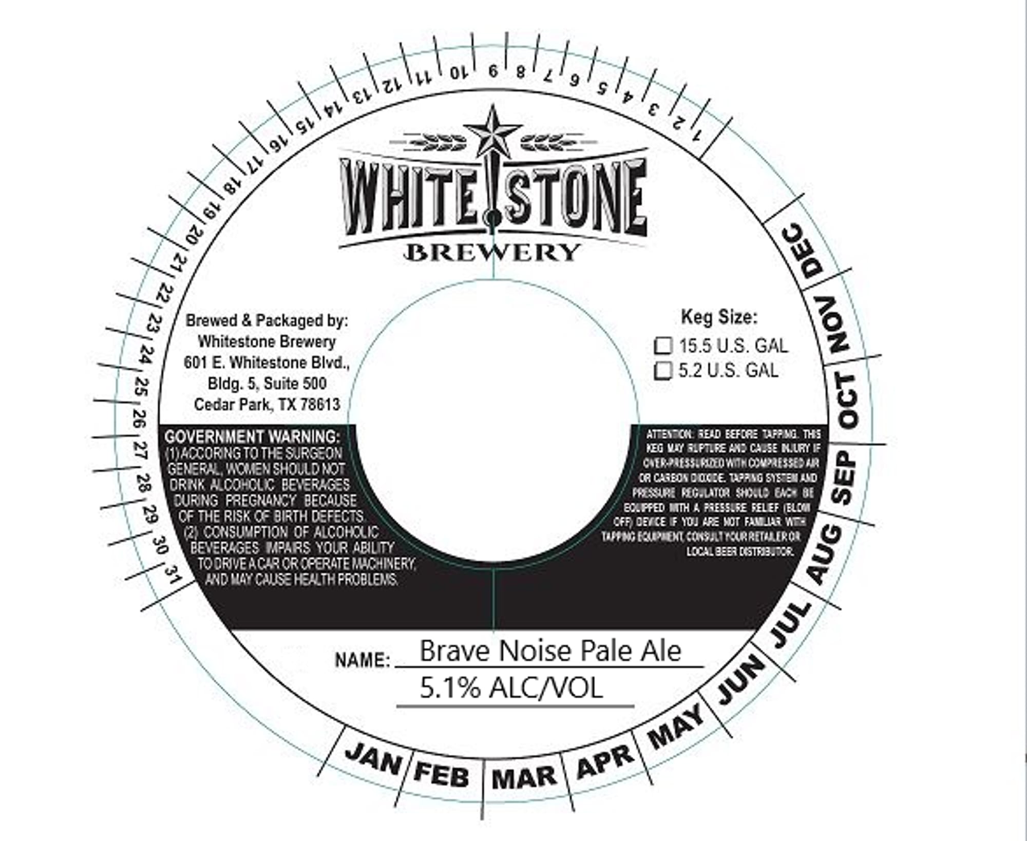Brave Noise Pale Ale by Whitestone Brewery - beer label
