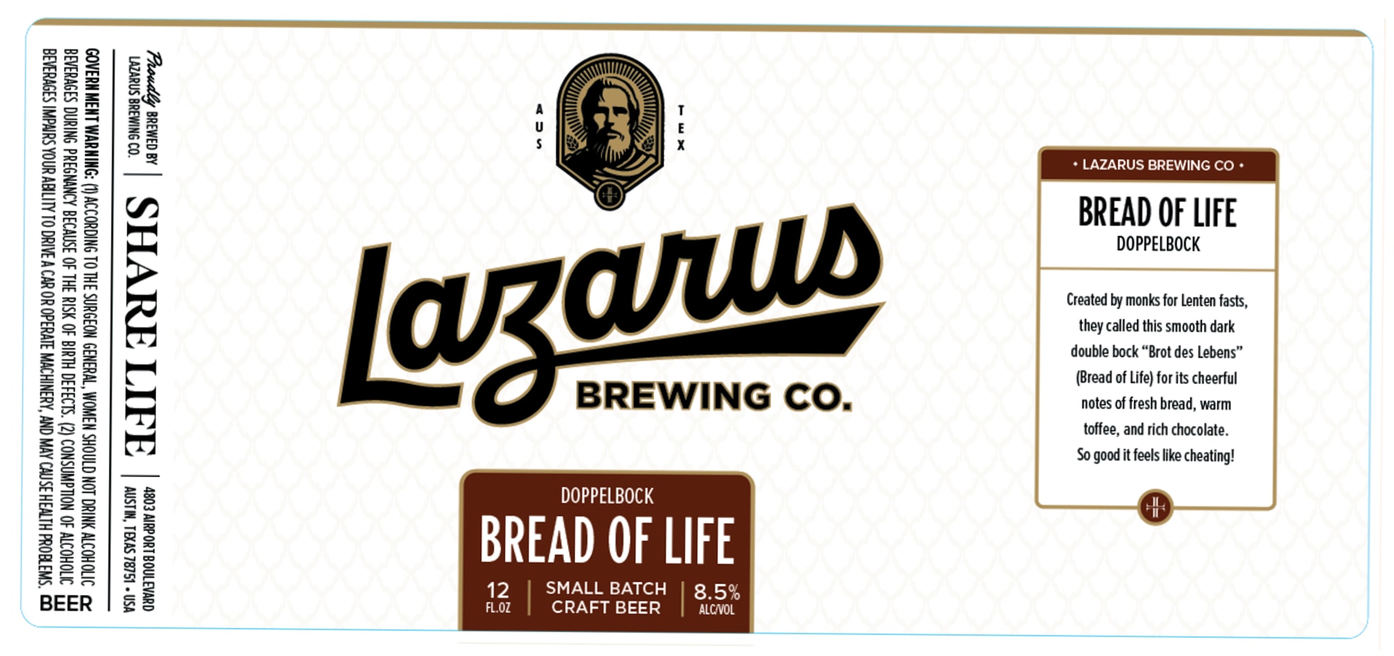 Bread of Life by Lazarus Brewing Co. - beer label