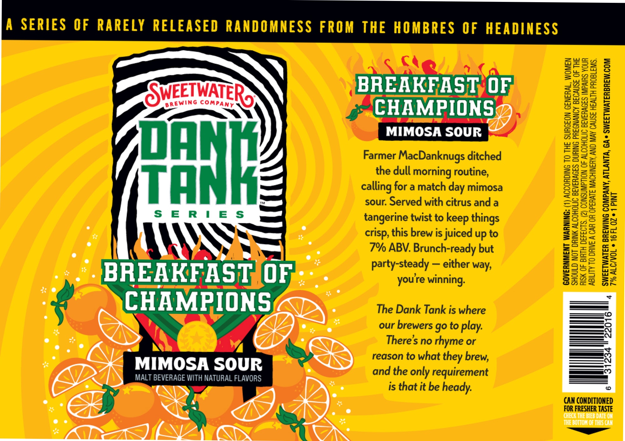 Breakfast of Champions Mimosa Sour by SweetWater Brewing Company - beer label