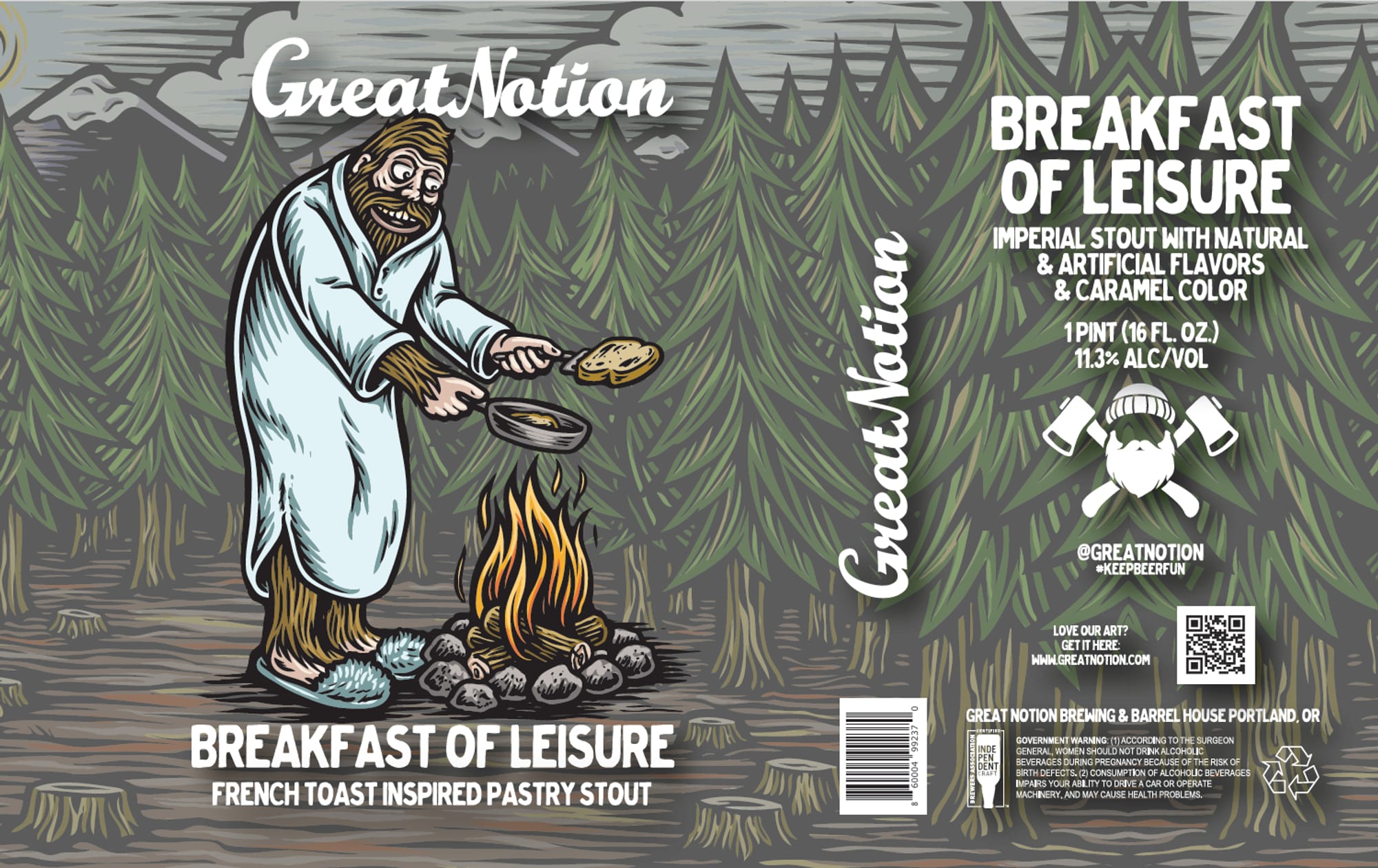 Breakfast of Leisure by Great Notion Brewing - beer label
