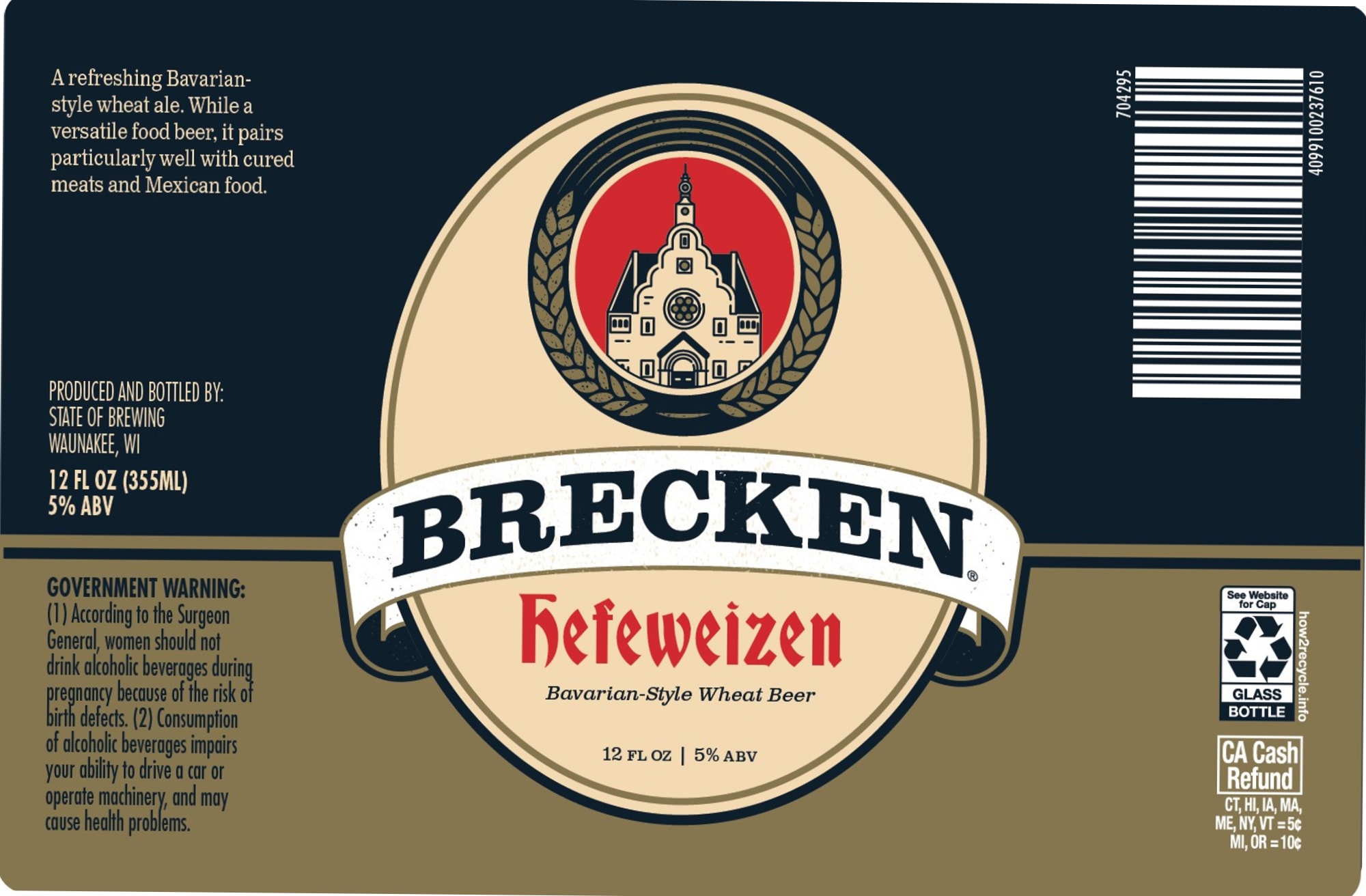 Brecken Hefeweizen by State of Brewing - beer label