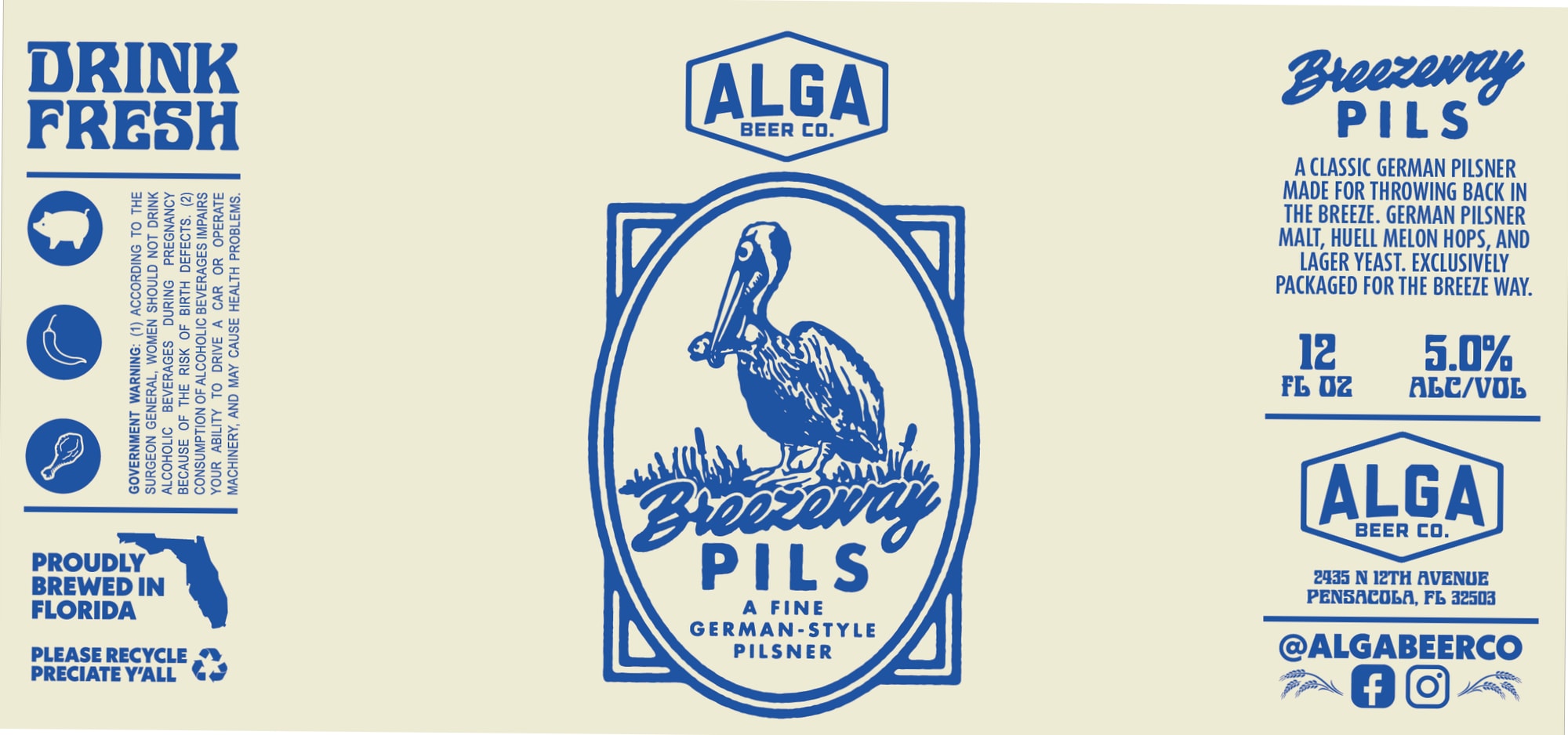 Breezemy Pils by Alga Beer Co. - beer label