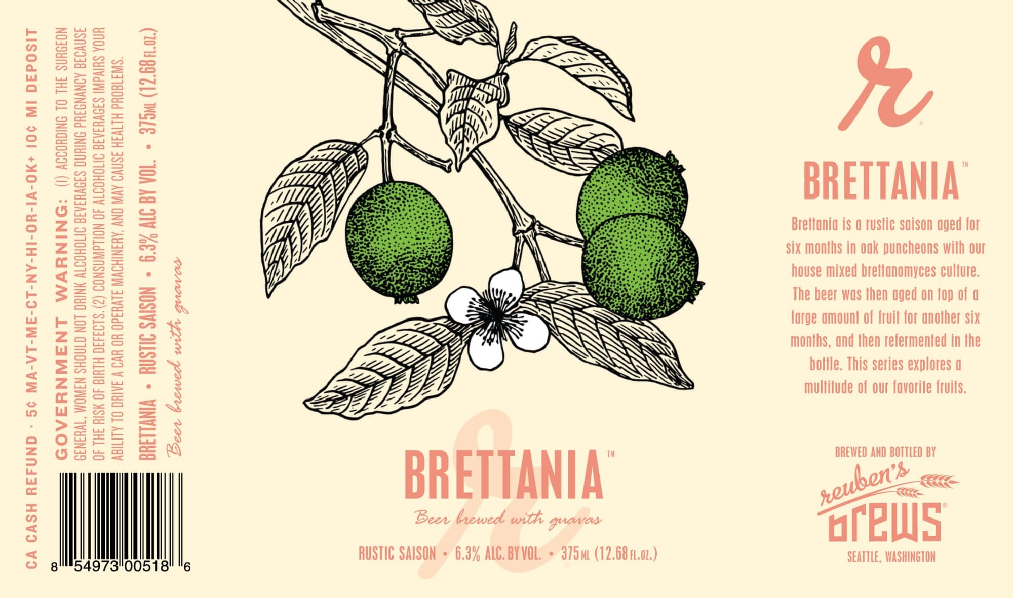 Brettonia (Rustic Saison) by Reuben’s Brews - beer label
