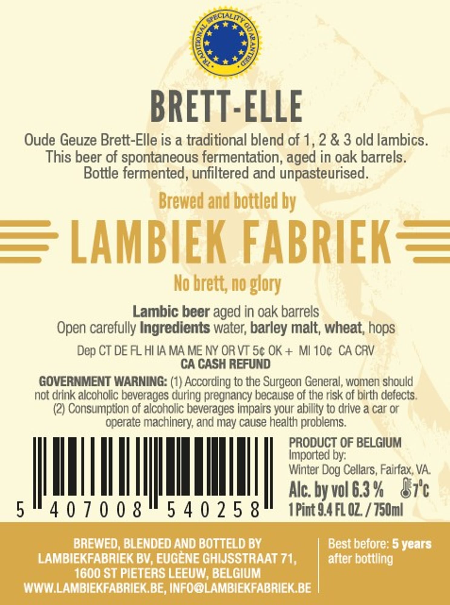 Brett-Elle by Lambiek Fabriek - beer label