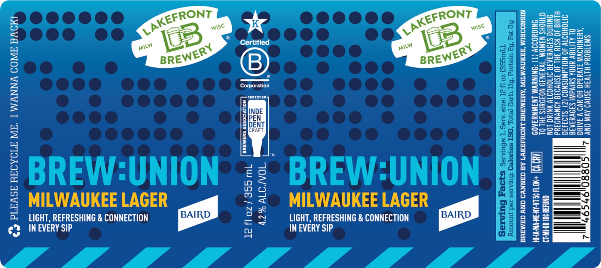 Brew-Union by Lakefront Brewery - beer label