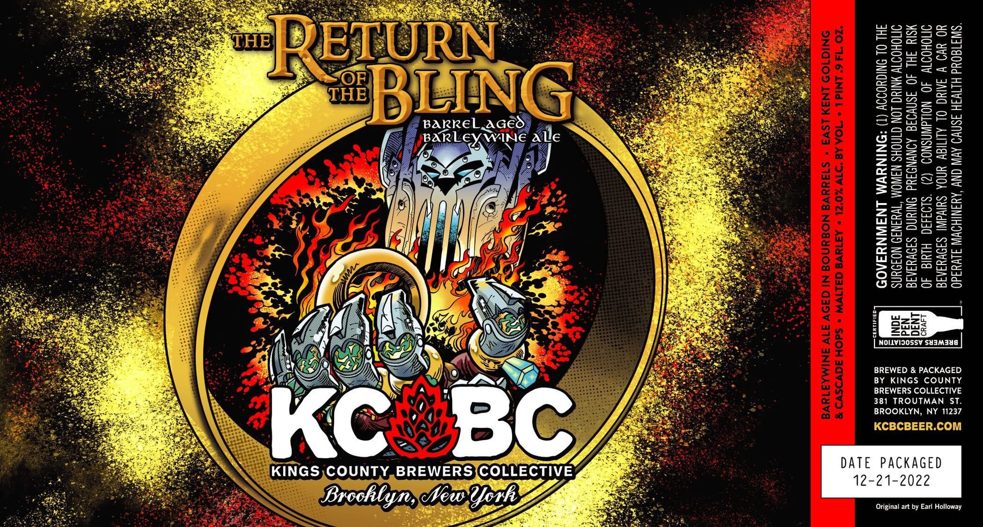 The Return of the Bling by Kings County Brewers Collective - beer label