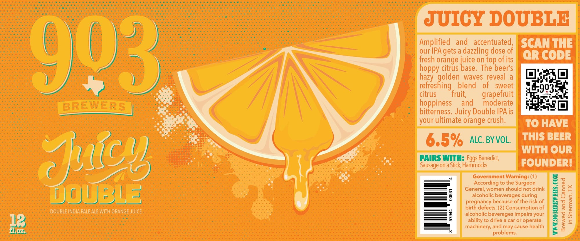 Juicy Double by 903 Brewers - beer label