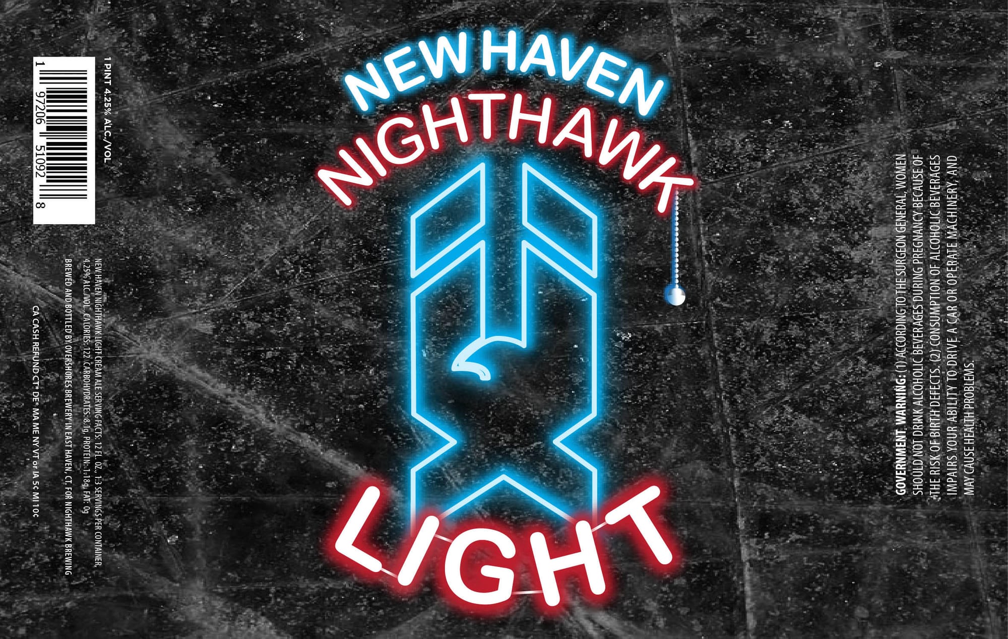 Nighthawk Light by New Haven Brewing Company - beer label
