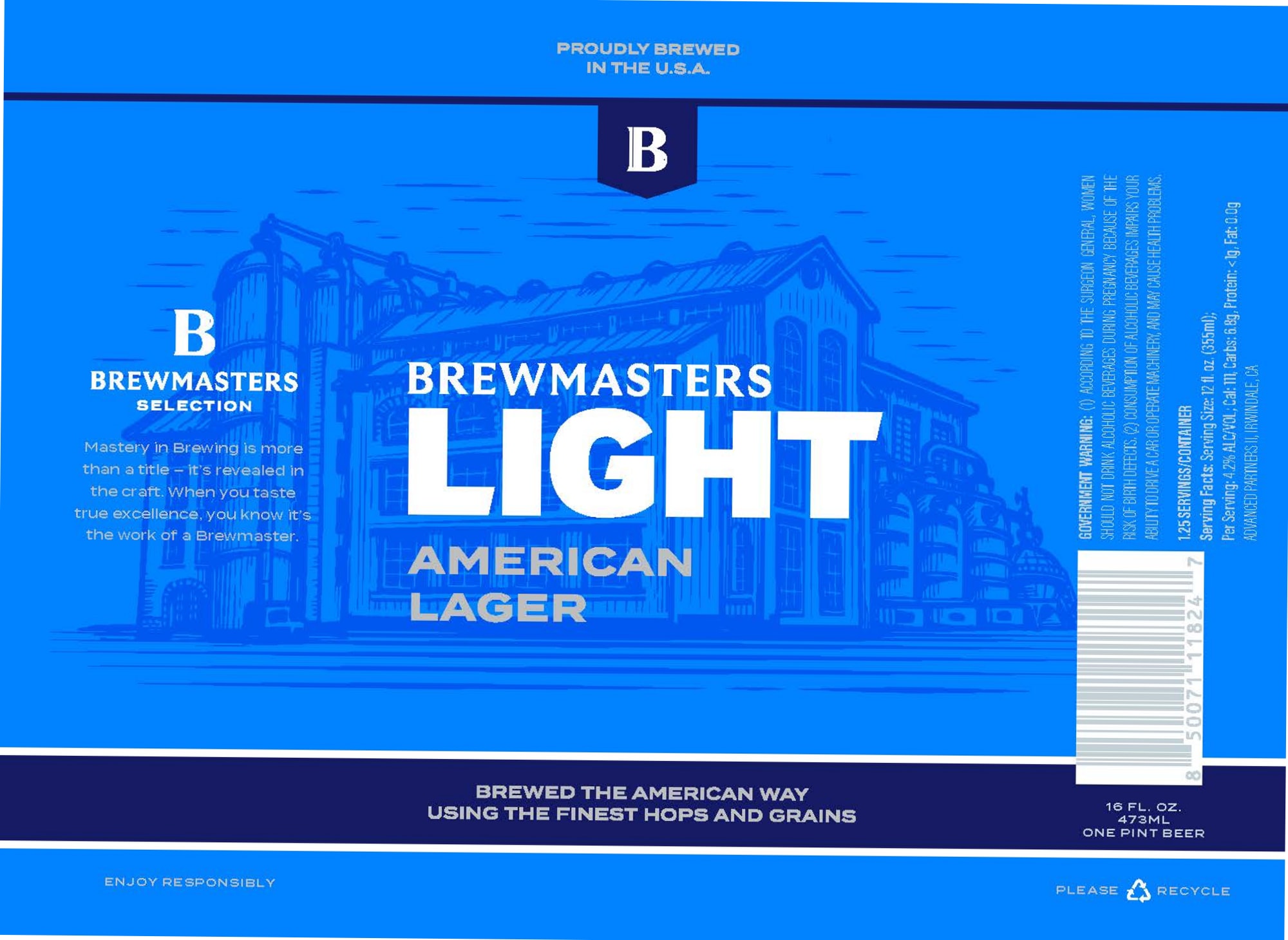 Brewmasters Selection Light by Brewmasters - beer label