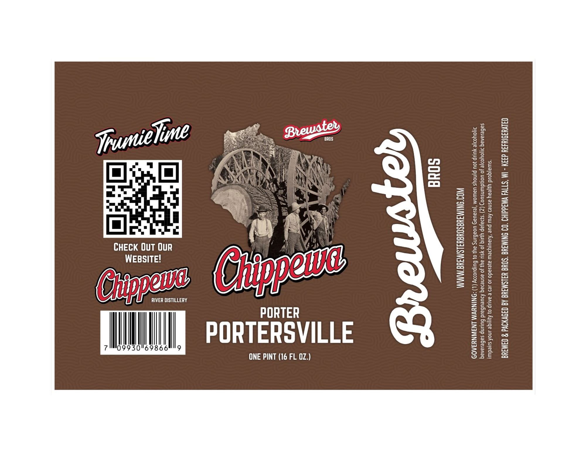 Chippewa Porter by Brewster Bros. - beer label