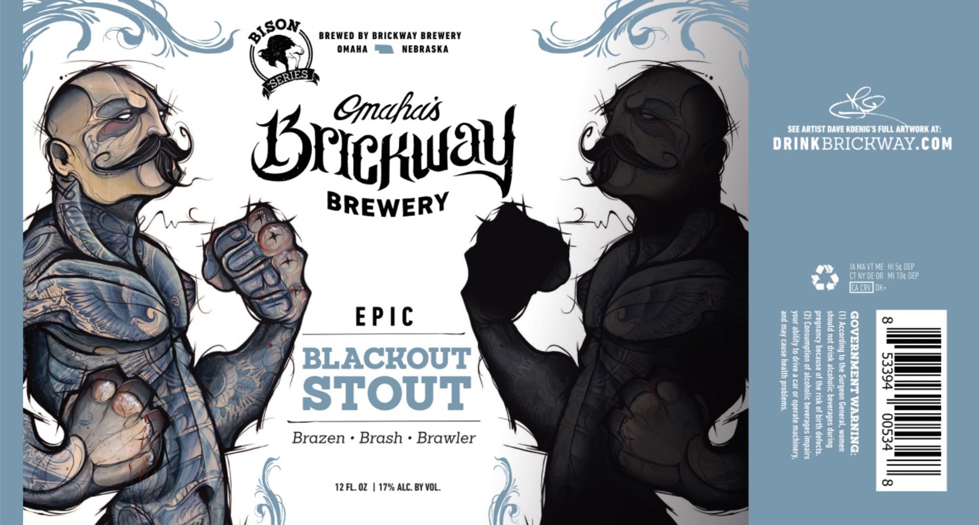 Epic Blackout Stout by Brickway Brewery - beer label