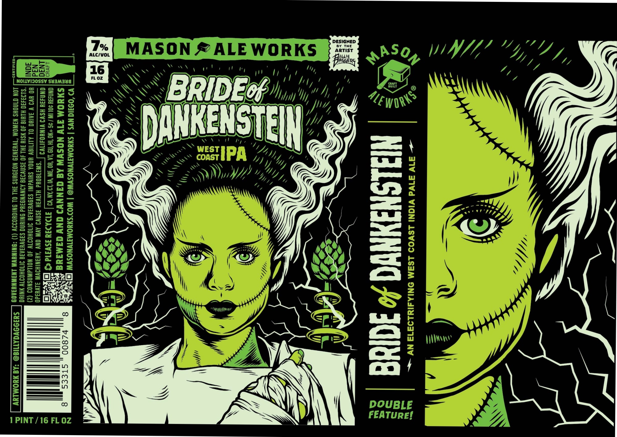 Bride of Dankenstein by Mason Ale Works - beer label