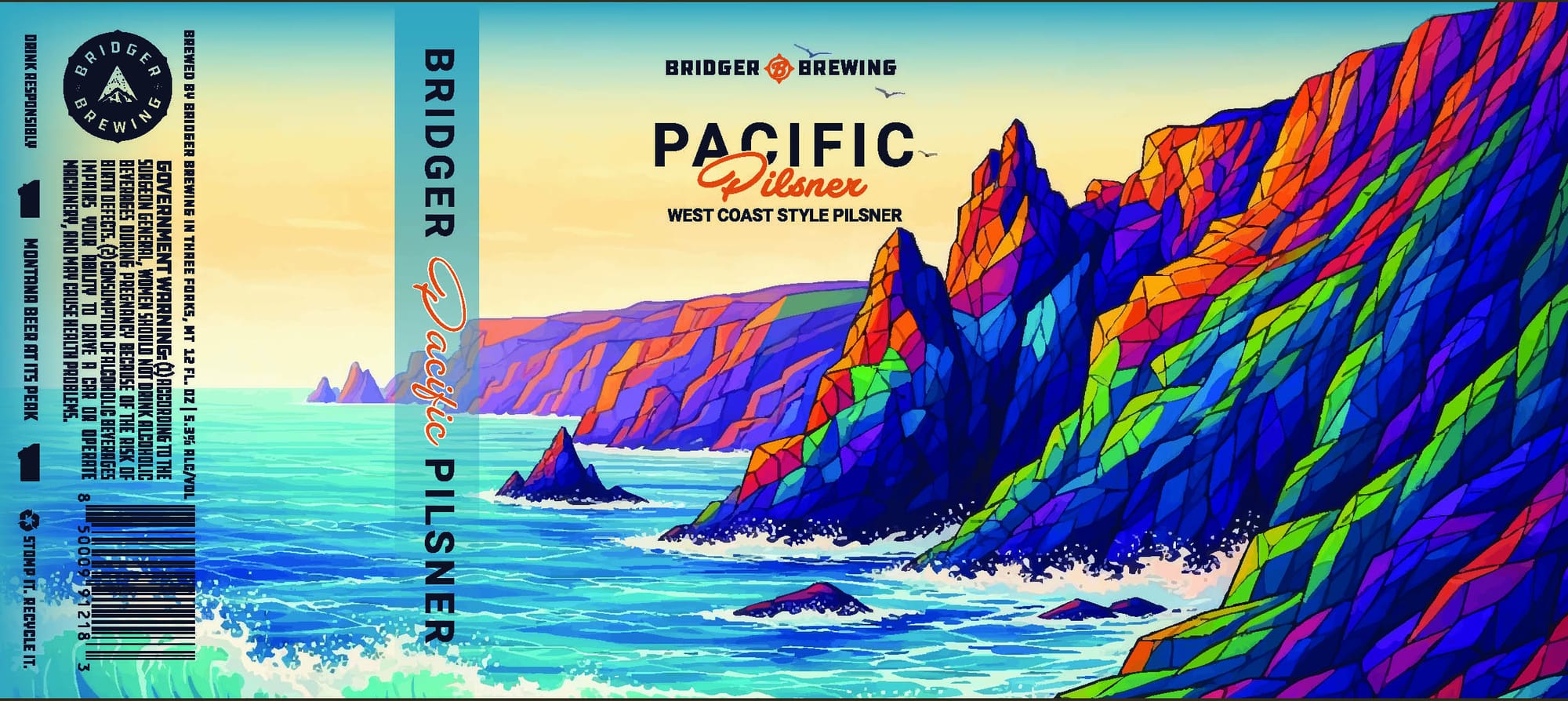 Pacific Pilsner by Bridger Brewing - beer label