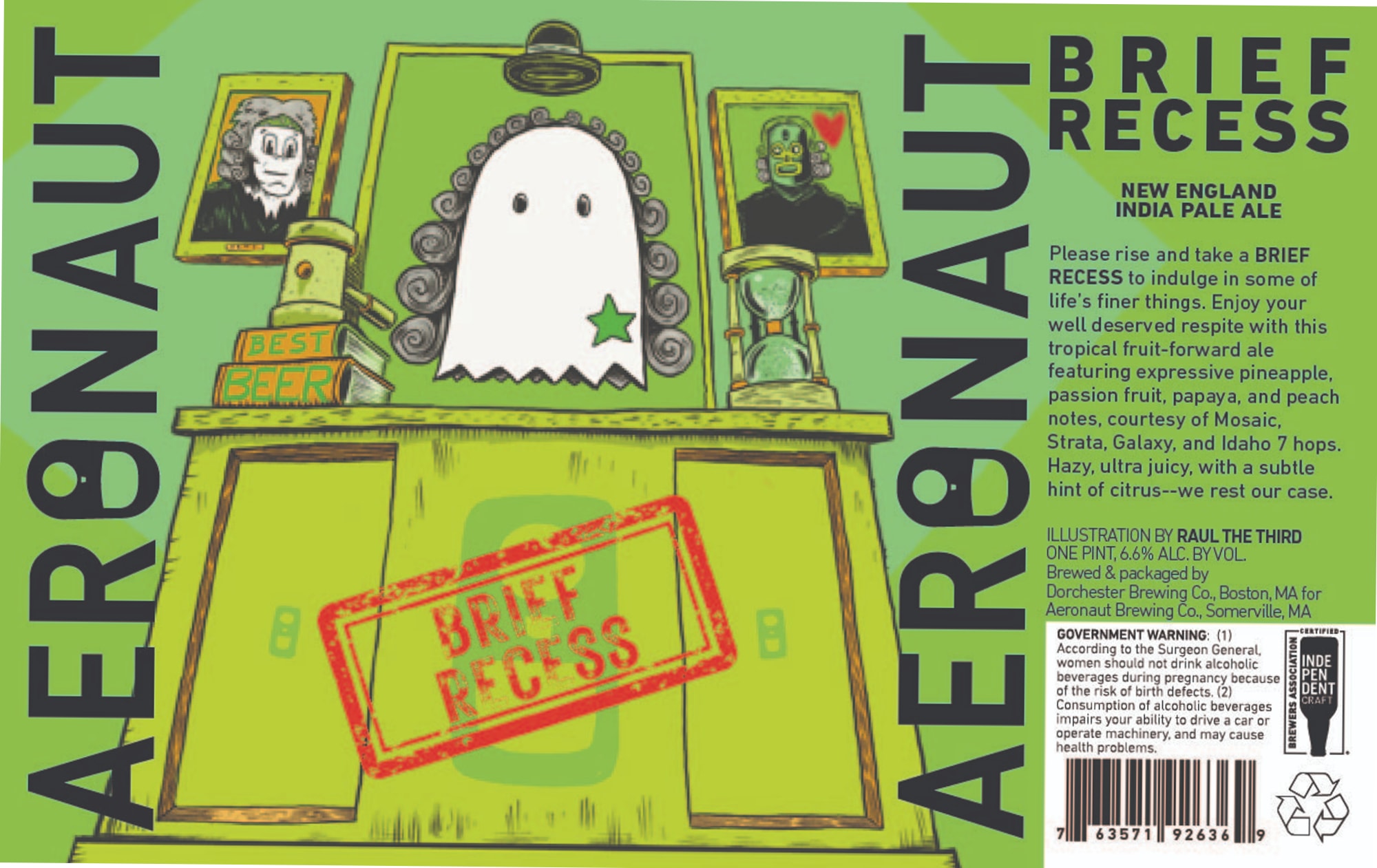 Brief Recess by Aeronaut Brewing Co. - beer label