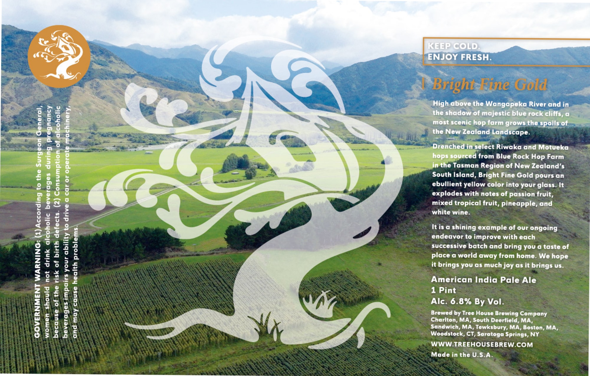 Bright Fine Gold by Tree House Brewing Company - beer label