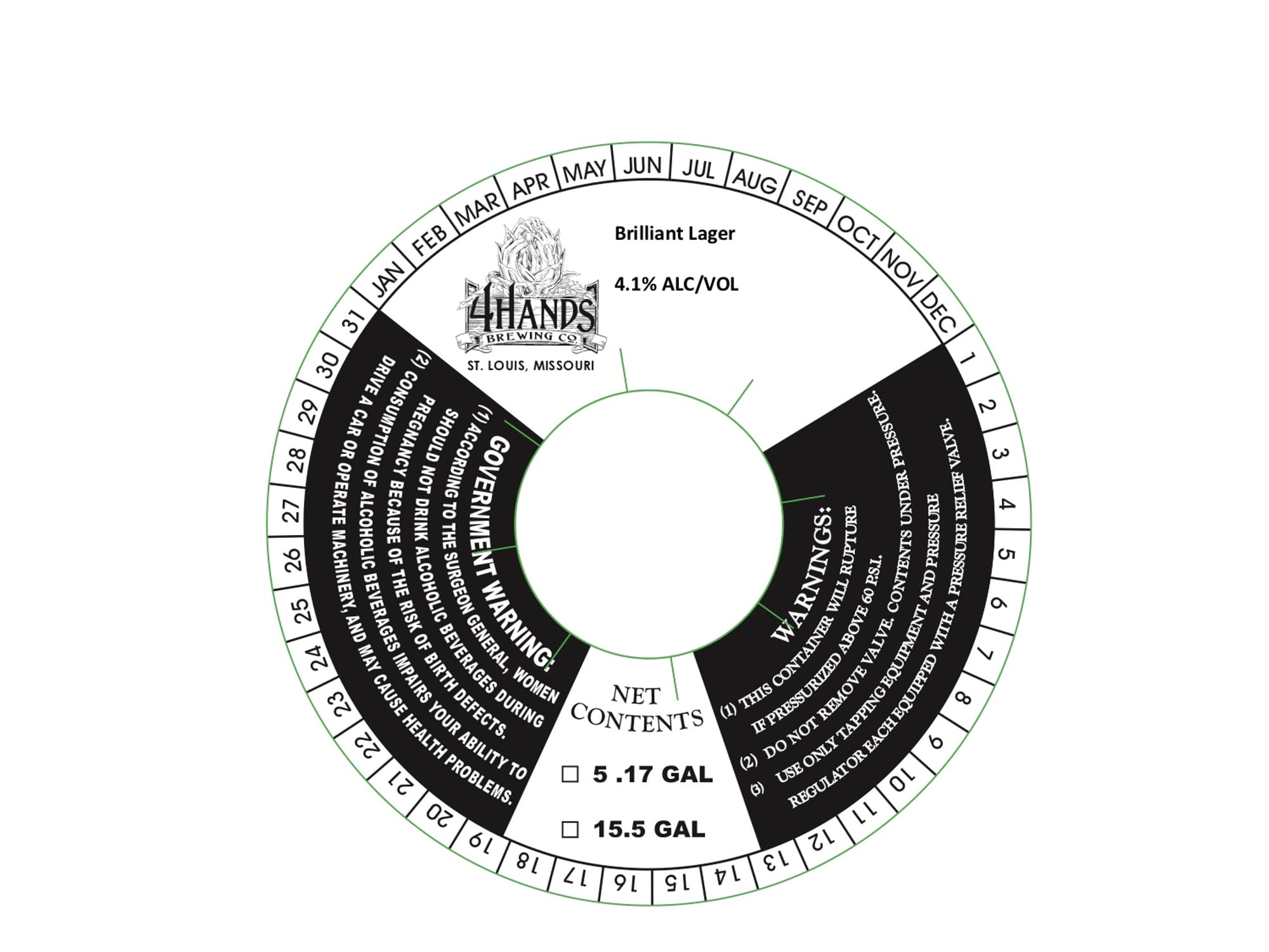 Brilliant Lager by Hands Brewing Co. - beer label