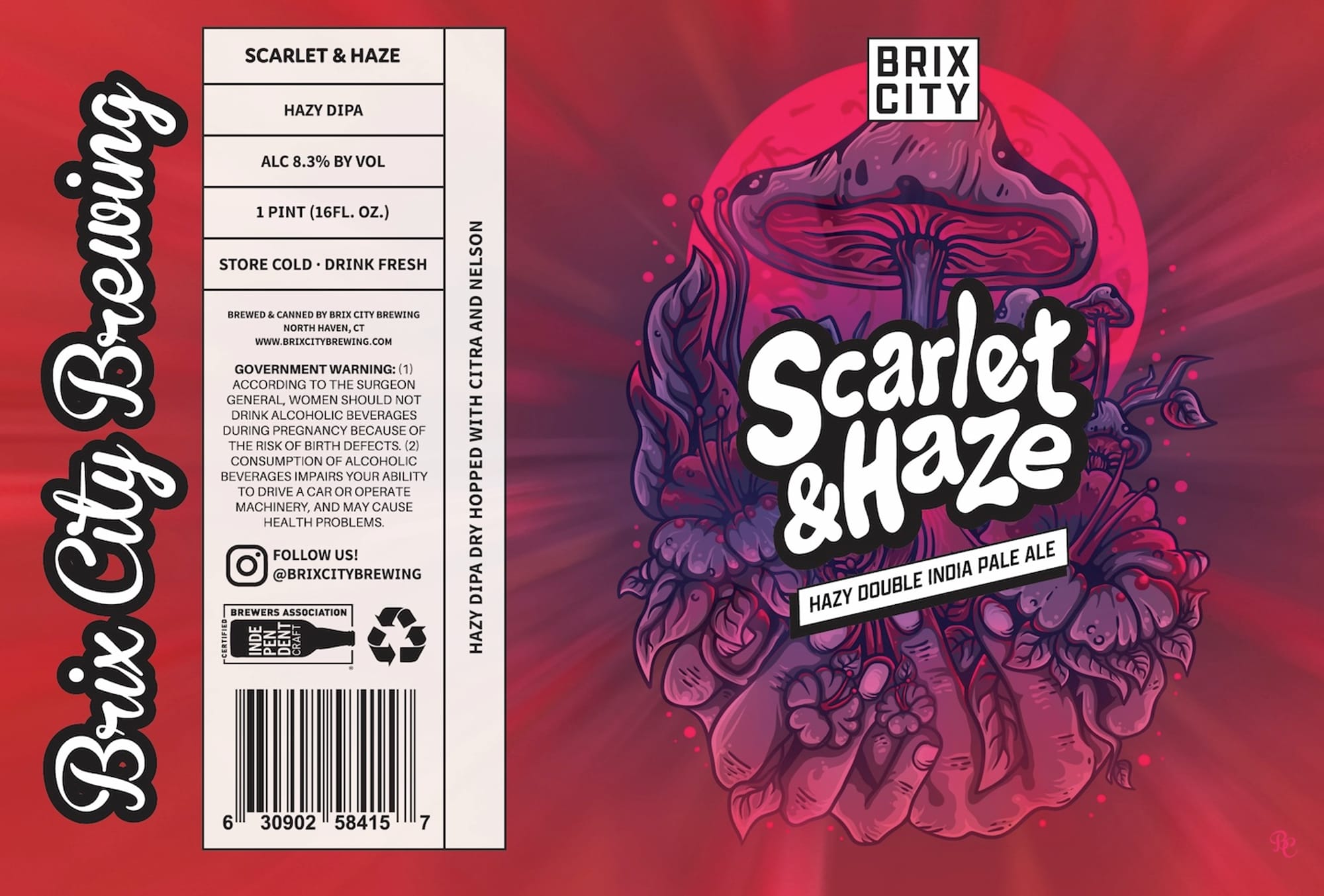 Scarlet & Haze by Brix City Brewing - beer label