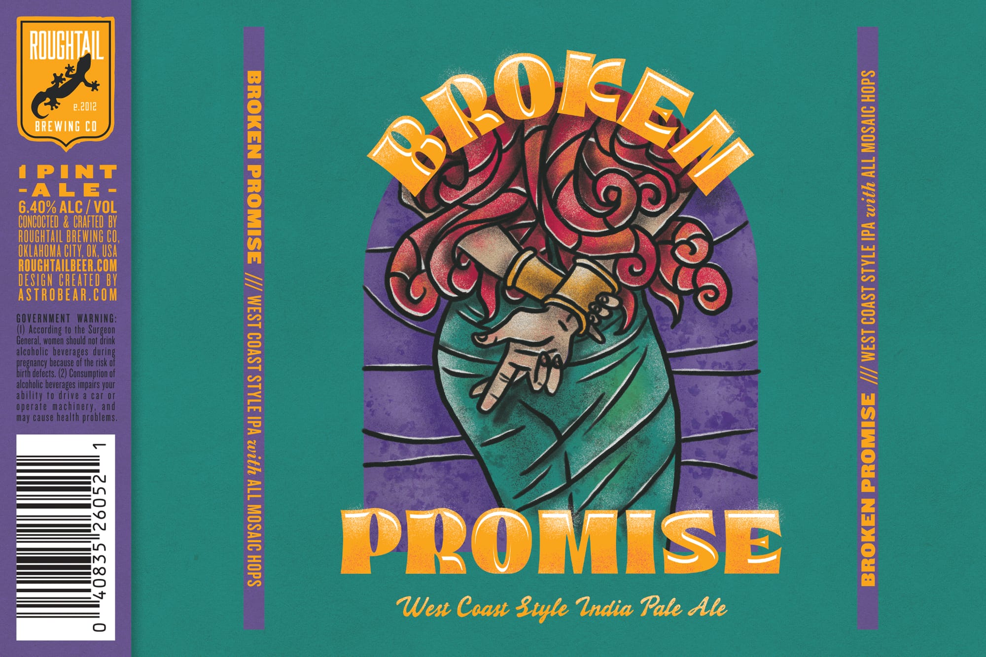Broken Promise by Roughtail Brewing Co. - beer label