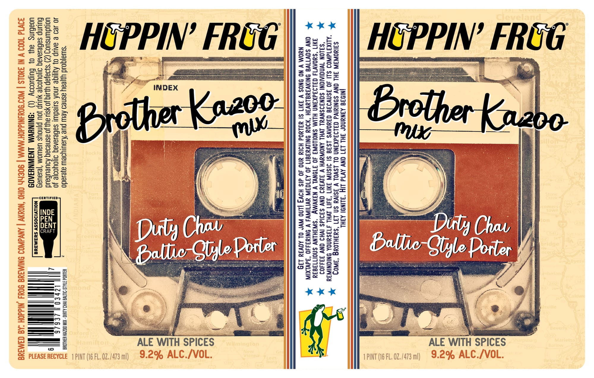 Brother Kazoo by Hoppin' Frog Brewing Company - beer label