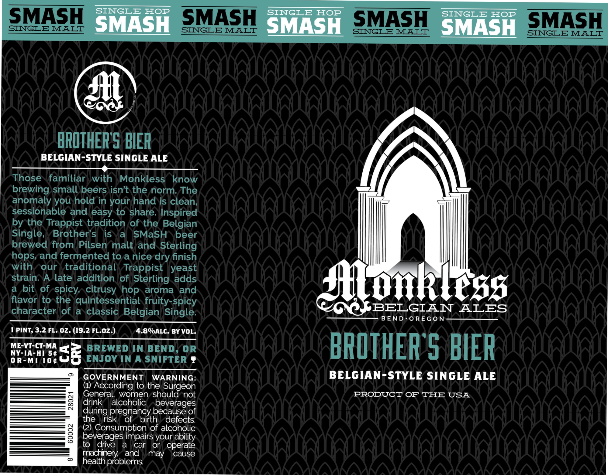 Brother’s Bier by Monktless Brewing - beer label