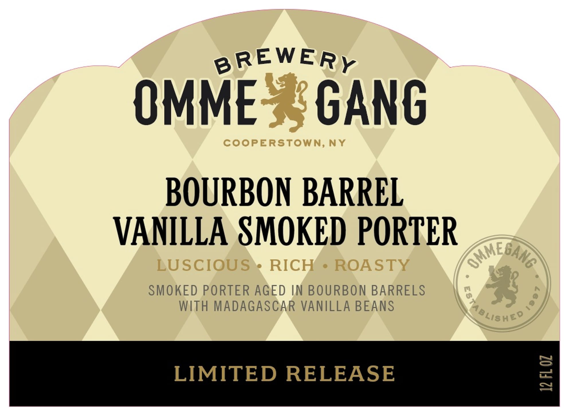 Bourbon Barrel Vanilla Smoked Porter by Omme Gang Brewery - beer label