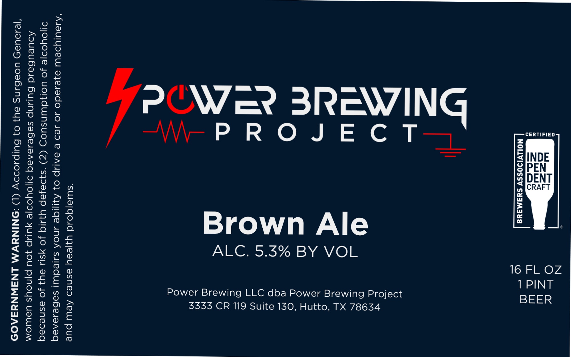 Brown Ale by Power Brewing Project - beer label