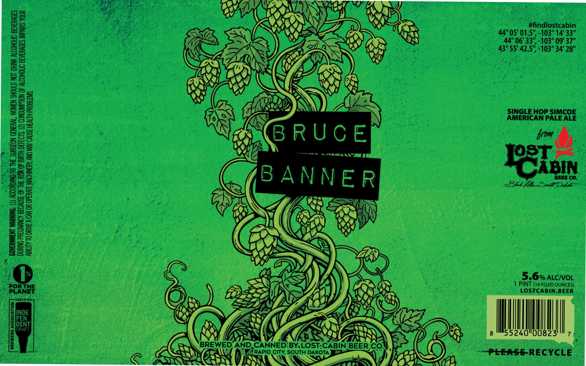 Bruce Banner by Lost Cabin Beer Co. - beer label
