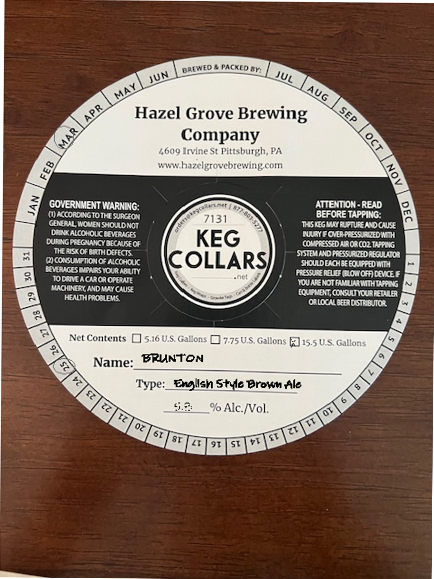 Brunton by Hazel Grove Brewing - beer label