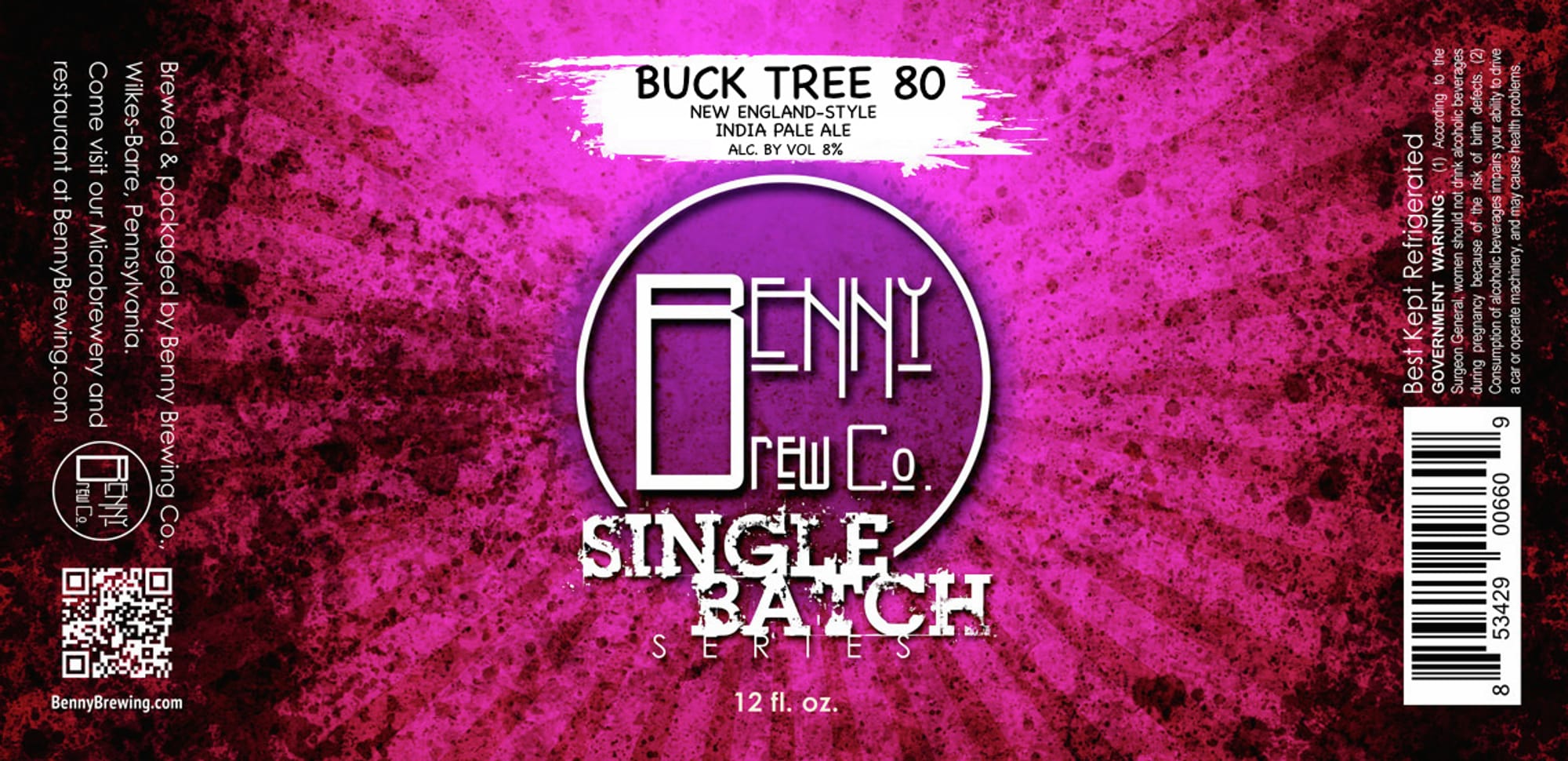 Buck Tree 80 by Benny Brewing Co. - beer label
