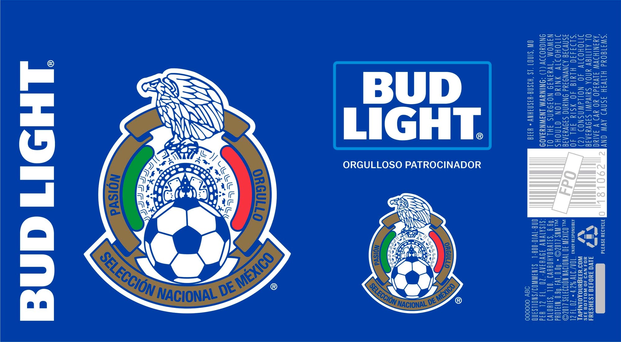 Bud Light Orgullo Nacional de México by Anheuser-Busch - beer label