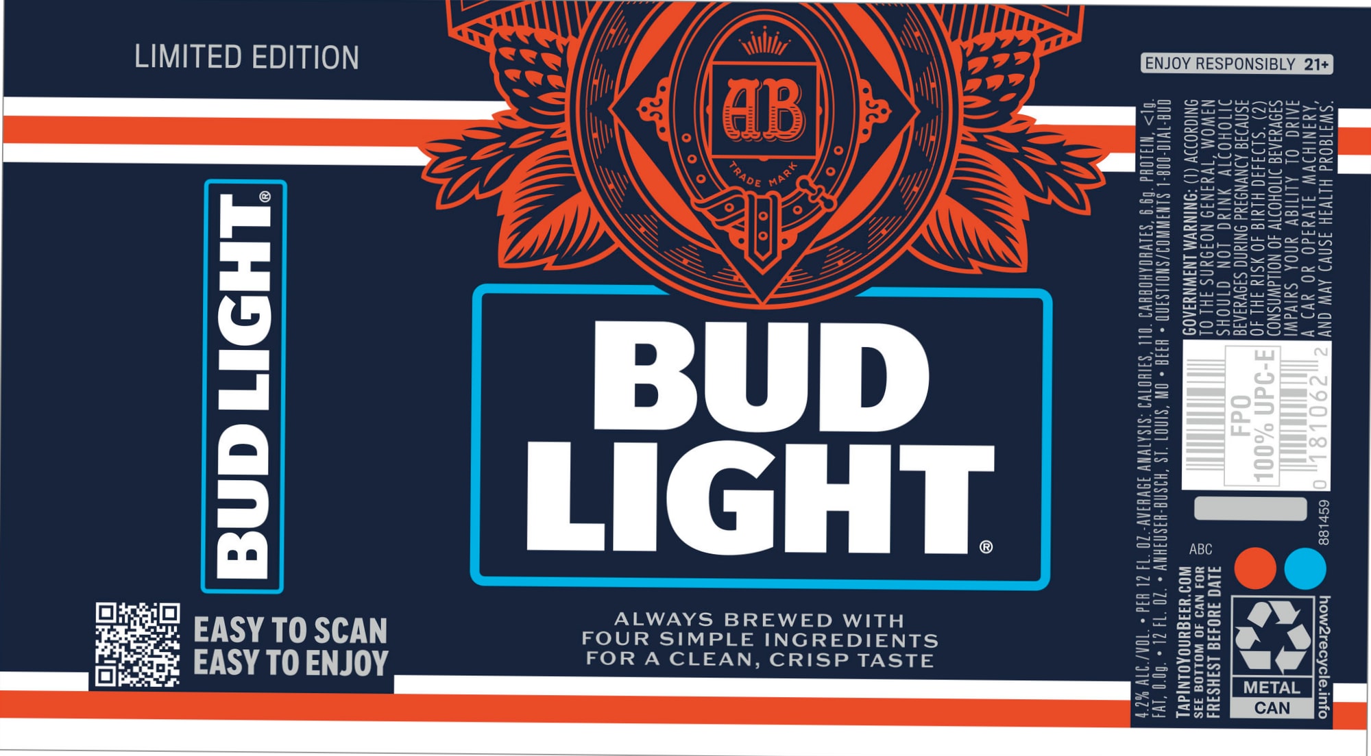 Bud Light by Anheuser-Busch - beer label