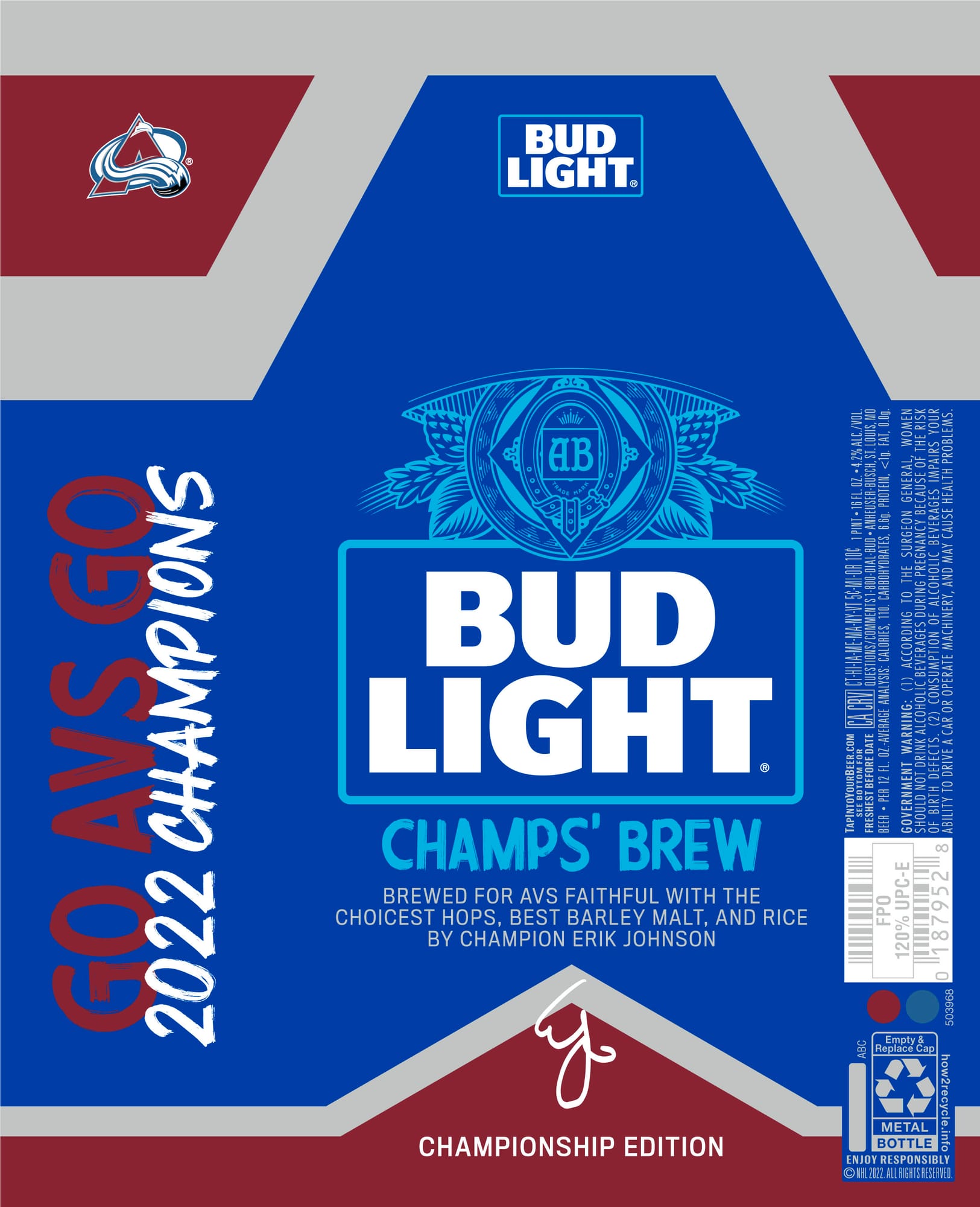 Bud Light Champs’ Brew by Anheuser-Busch - beer label