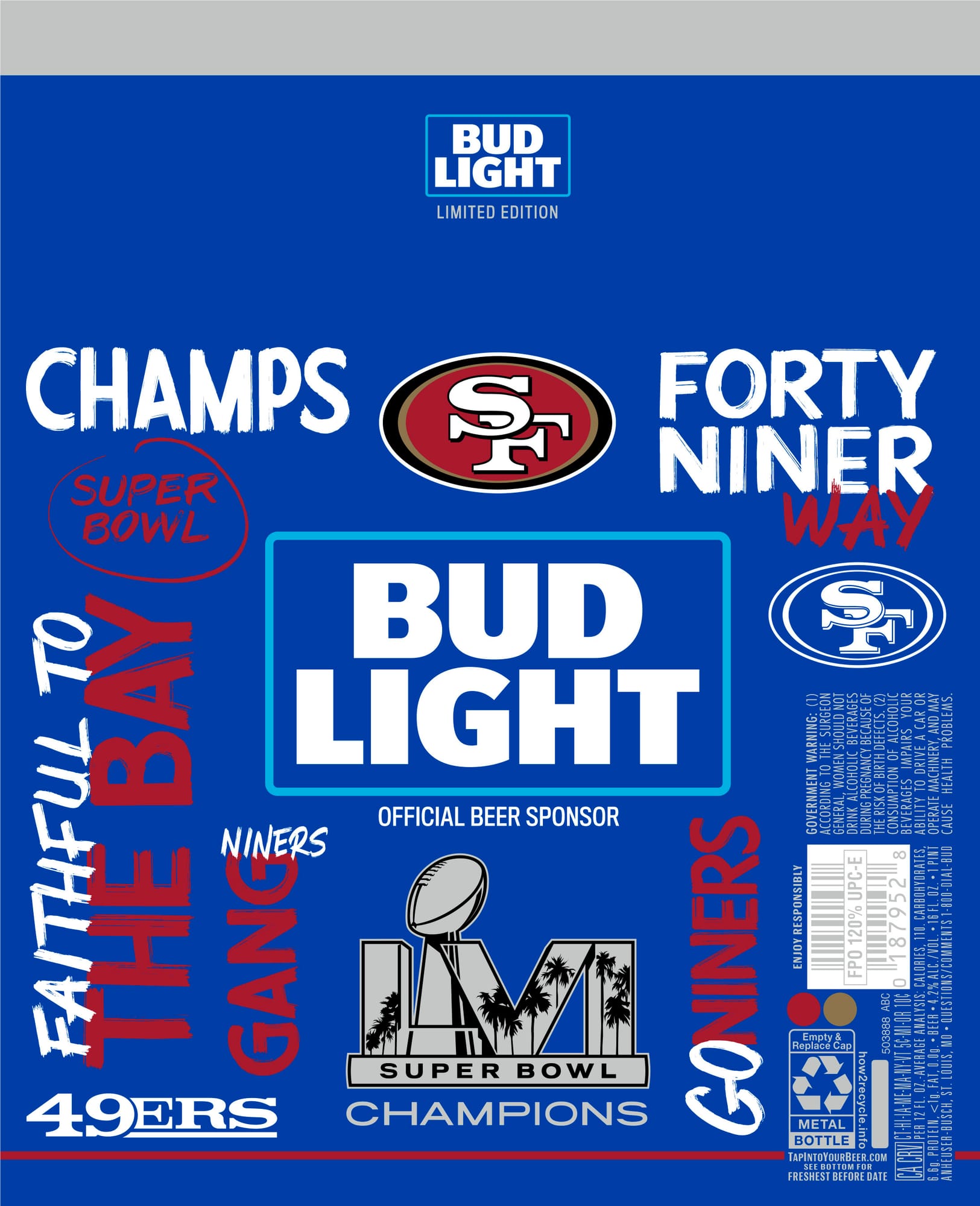 Bud Light Champs Forty Niner Way by Anheuser-Busch - beer label