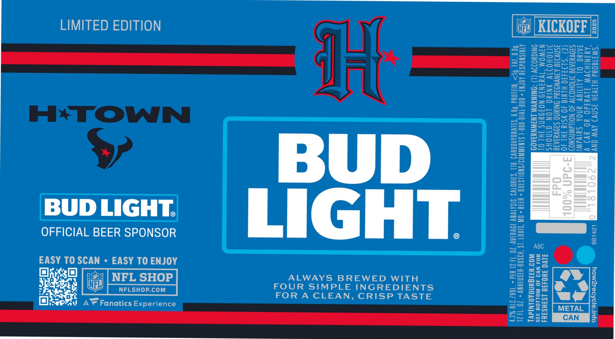 Bud Light NFL Edition by Anheuser-Busch - beer label