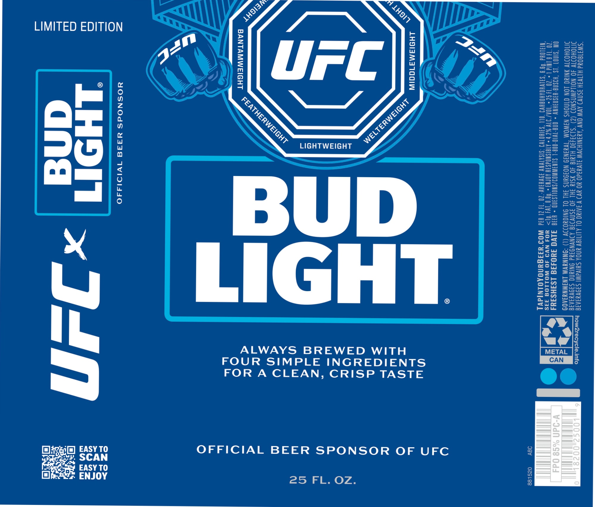 Bud Light UFC by Anheuser-Busch - beer label