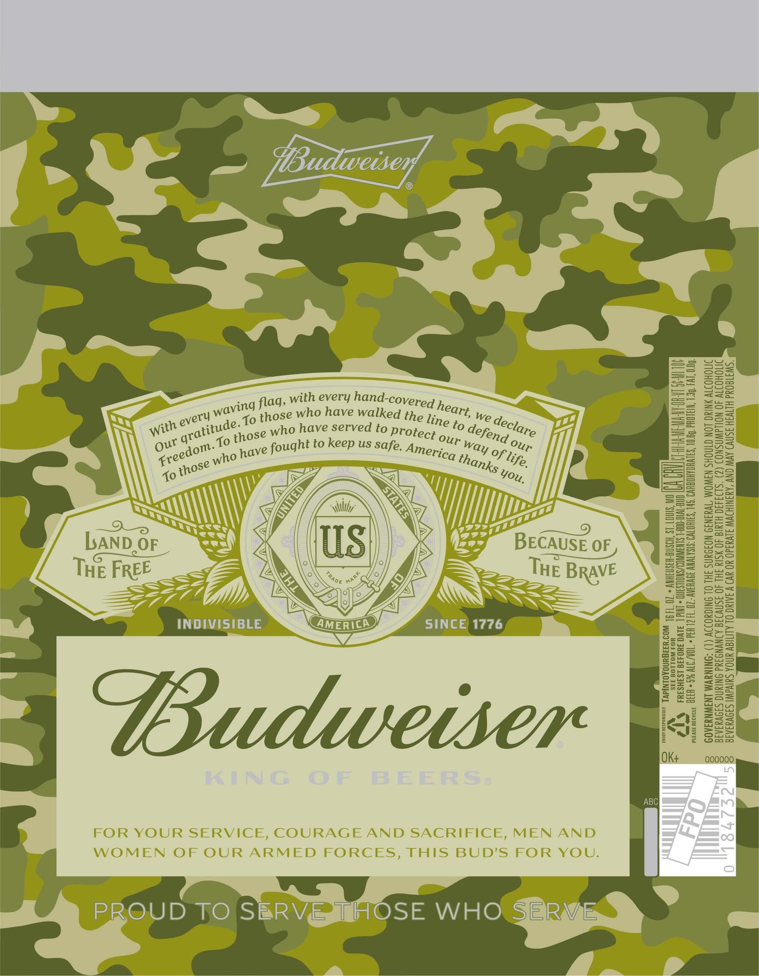 Budweiser by Anheuser-Busch - beer label