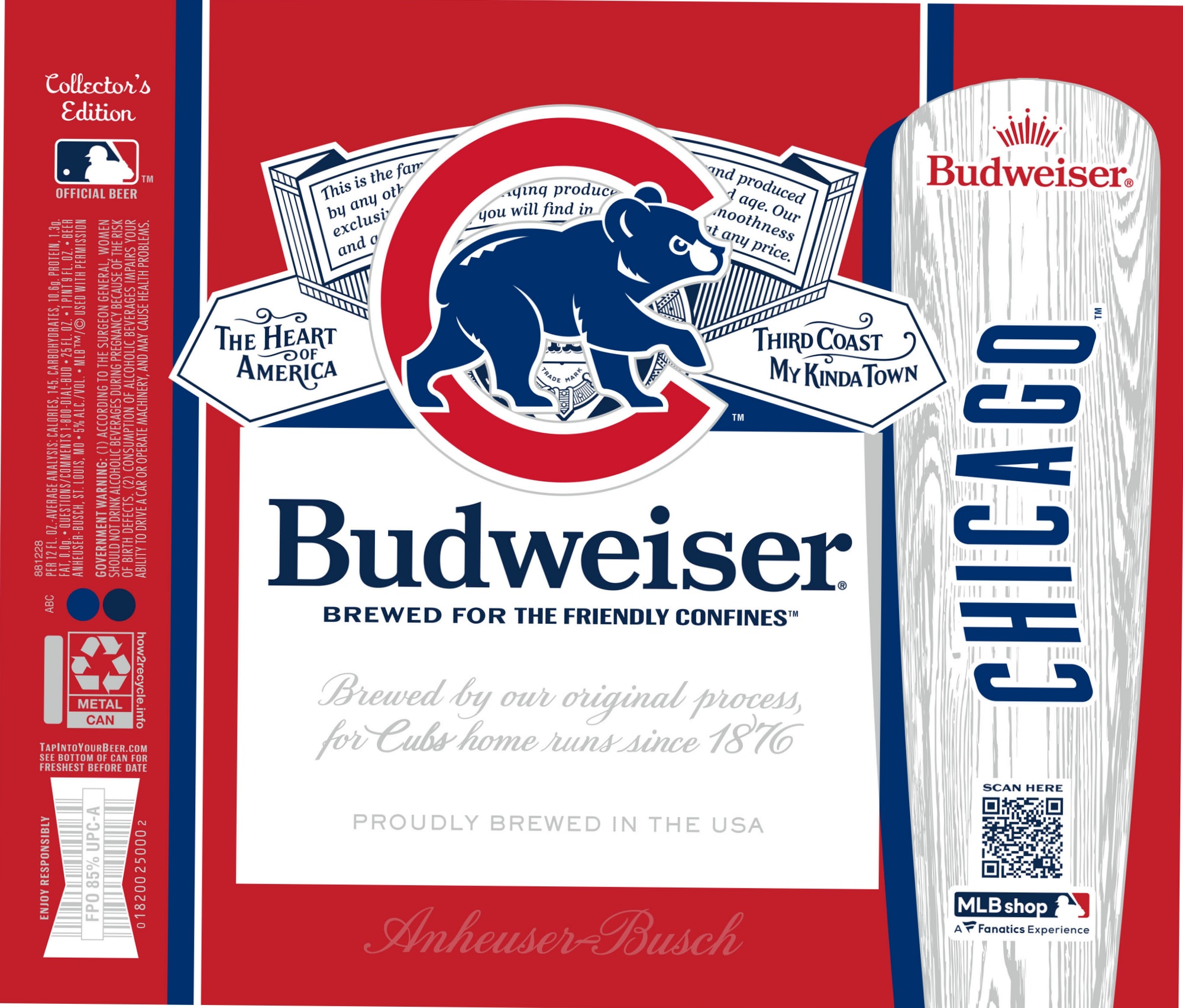 Budweiser (Chicago Cubs Edition) by Anheuser-Busch - beer label