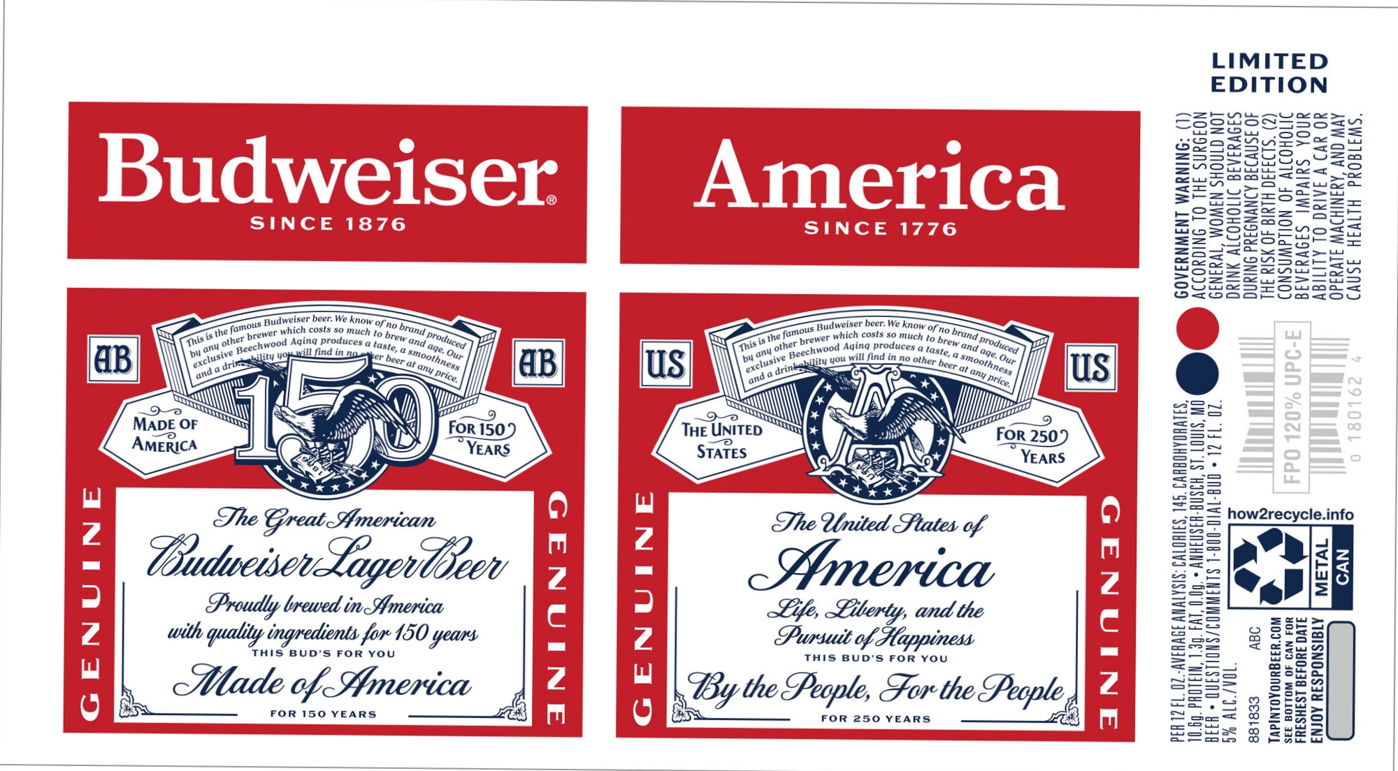 Budweiser Lager Beer by Anheuser-Busch - beer label