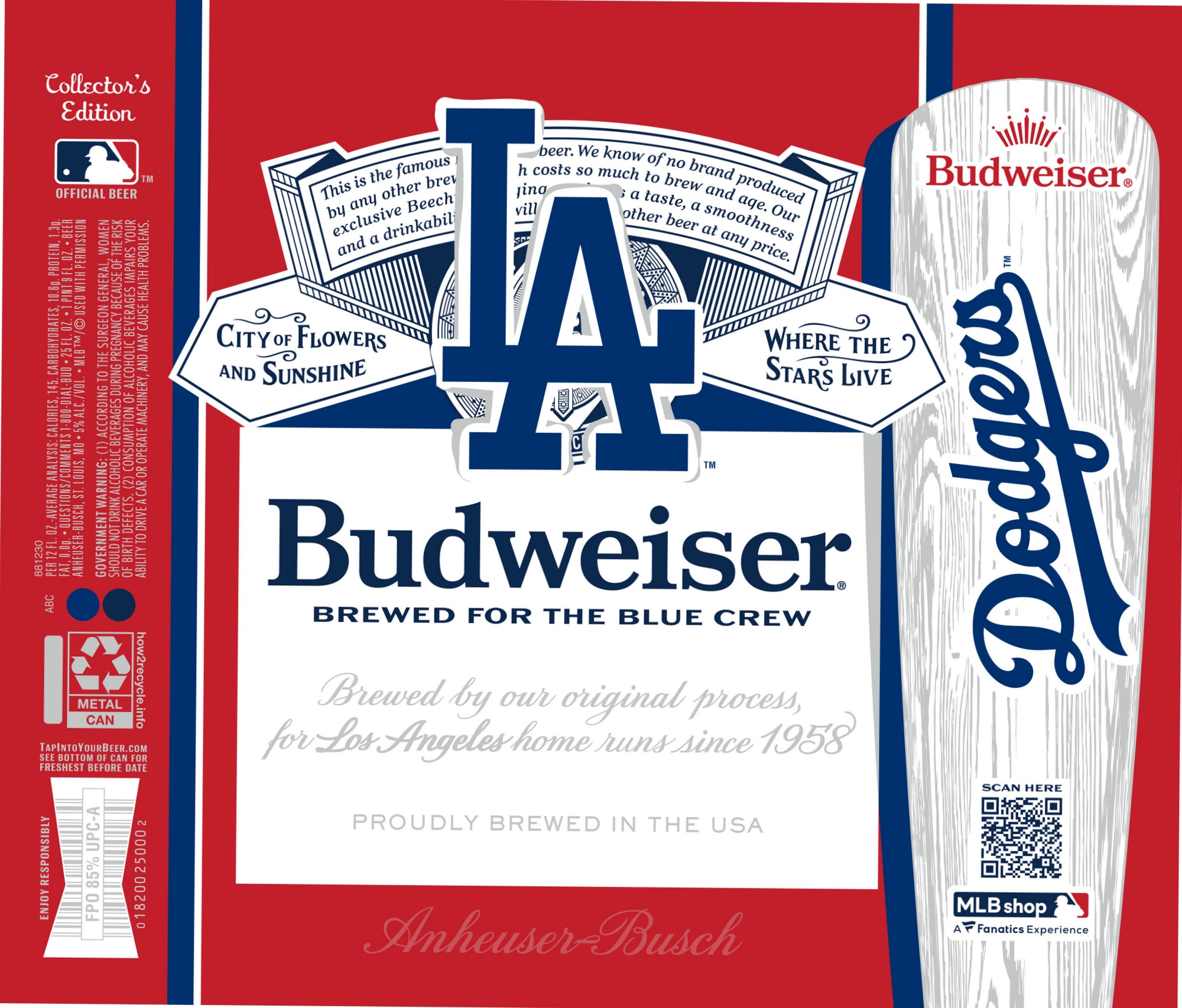 Budweiser (Los Angeles Dodgers Edition) by Anheuser-Busch - beer label