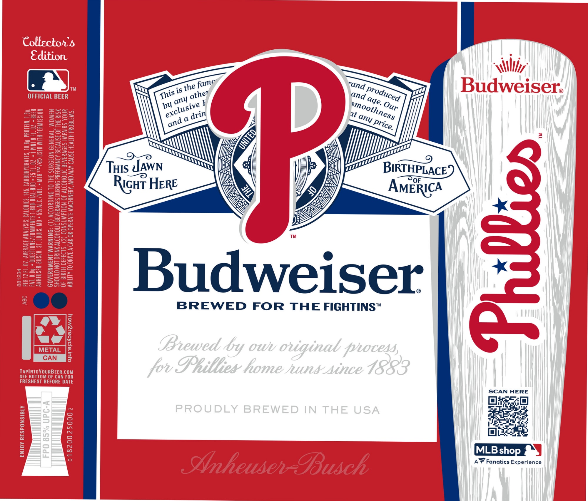 Budweiser Phillies Collector’s Edition by Anheuser-Busch - beer label