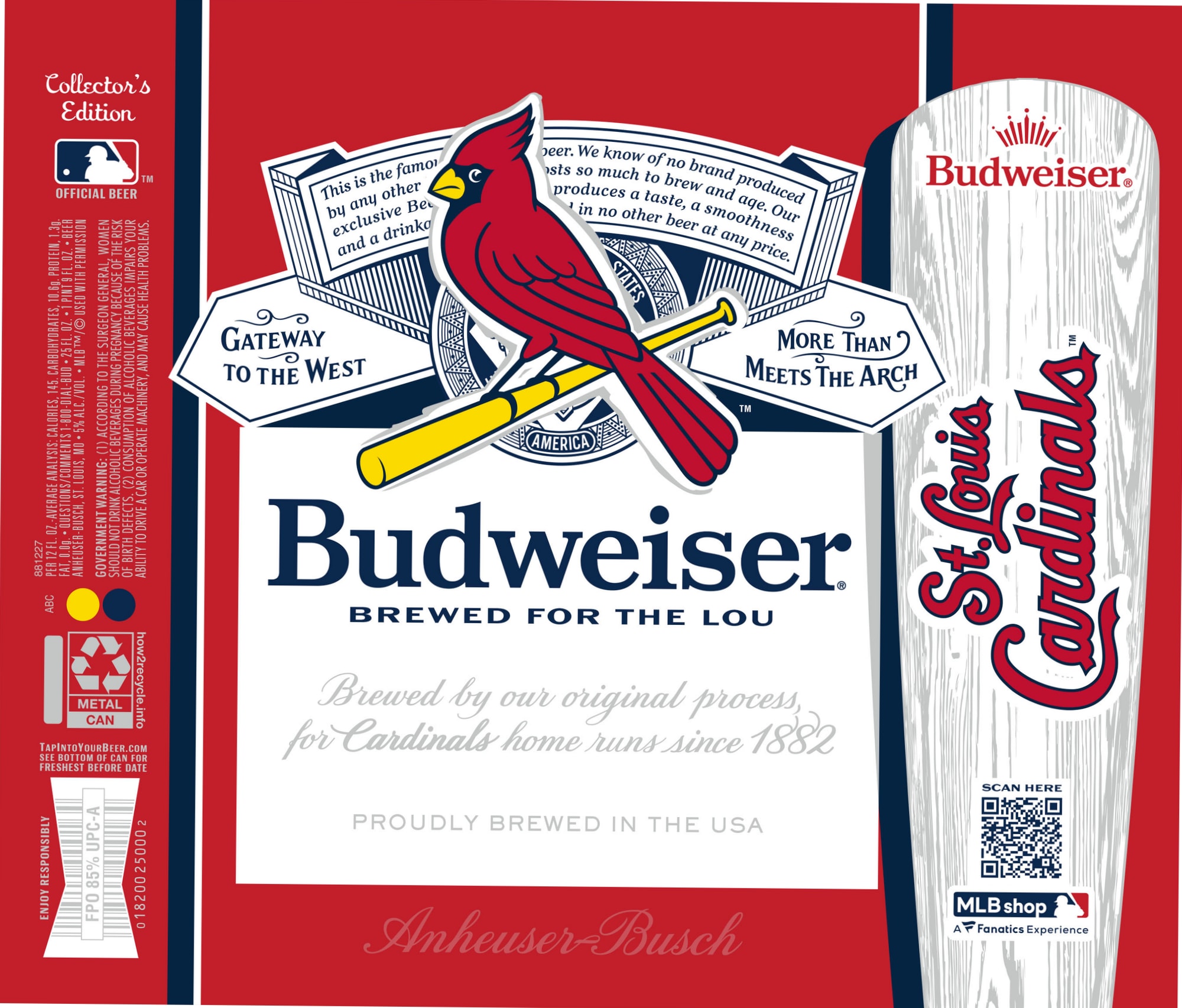 Budweiser (St. Louis Cardinals Edition) by Anheuser-Busch - beer label