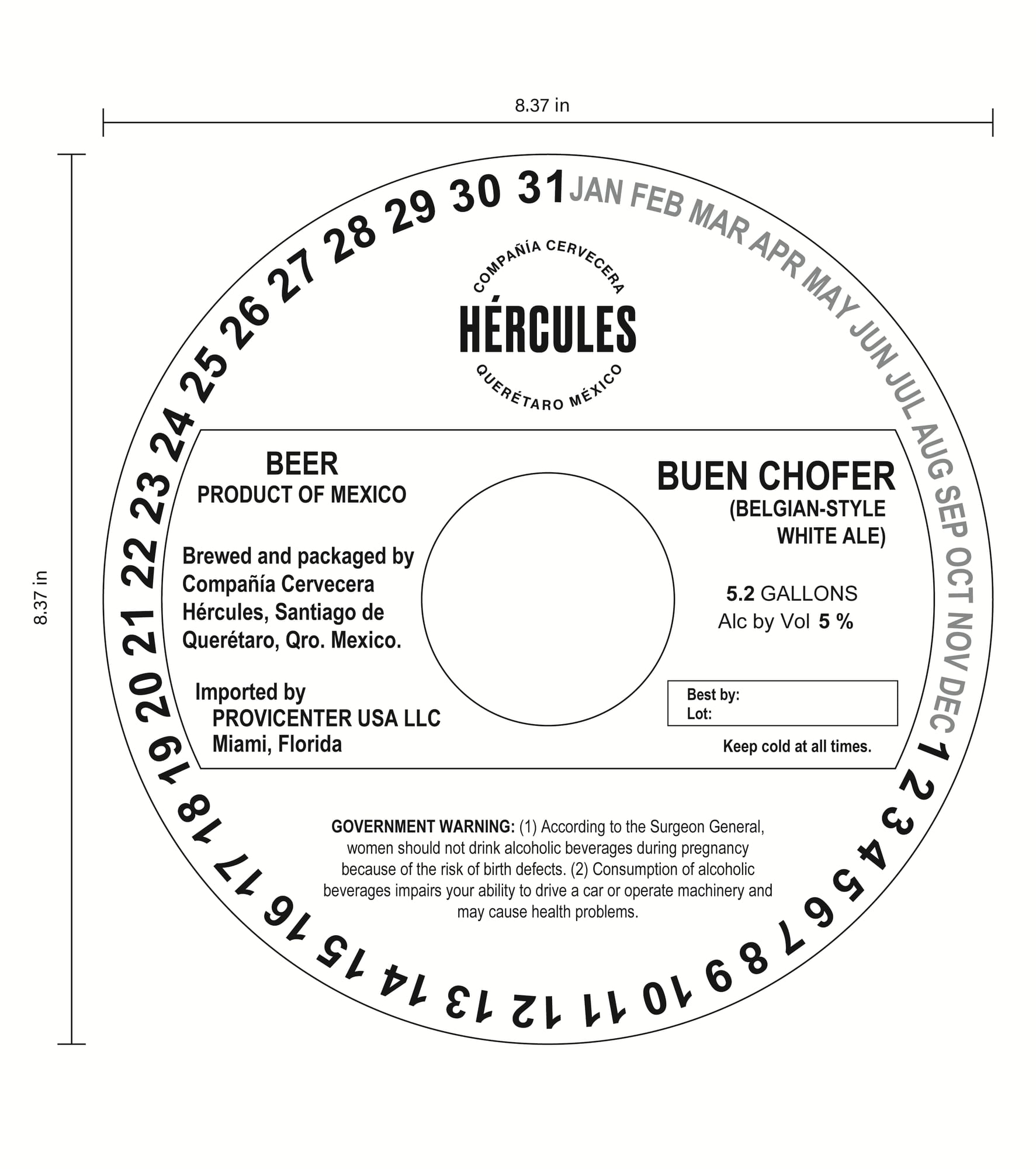 Buen Chofer by Compañía Cervecera Hércules - beer label