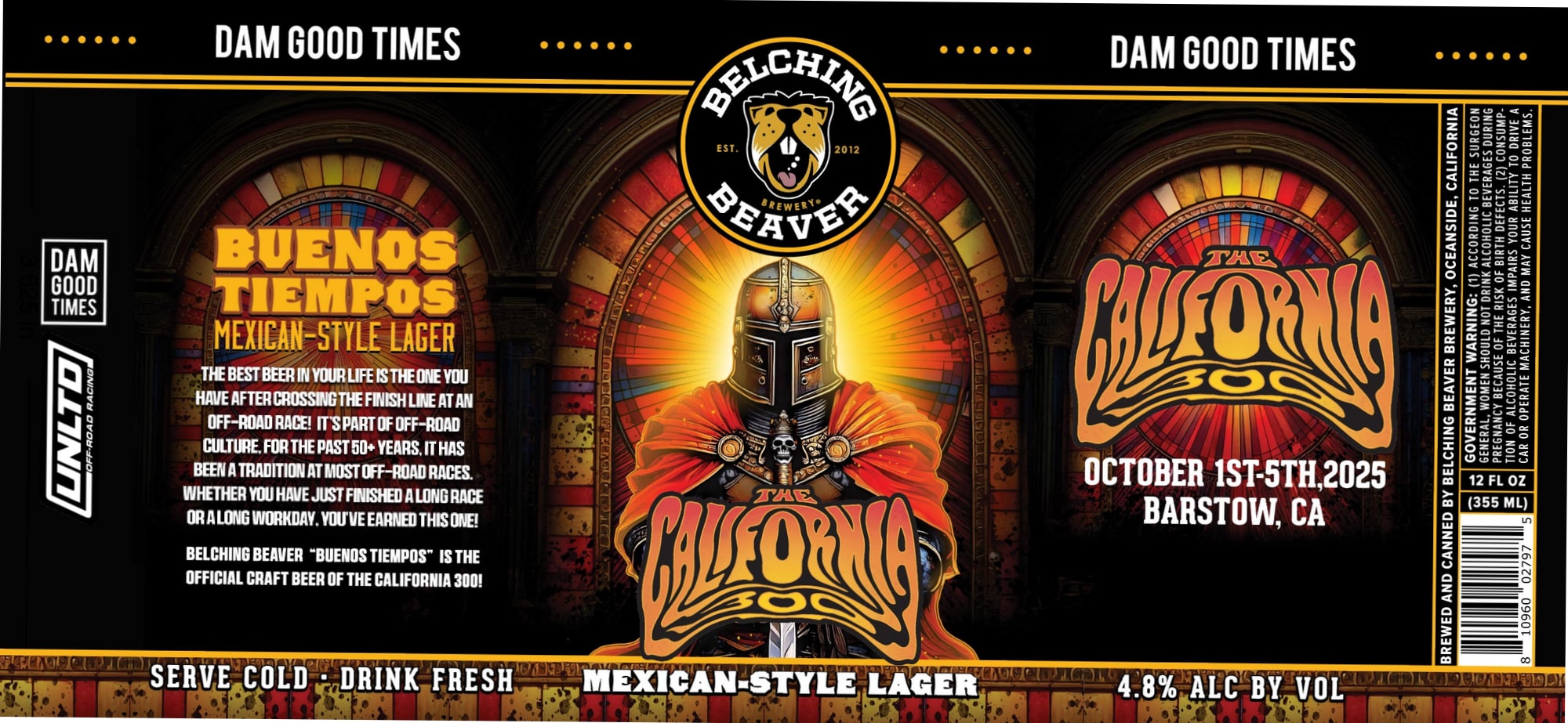 Buenos Tiempos by Belching Beaver Brewery - beer label