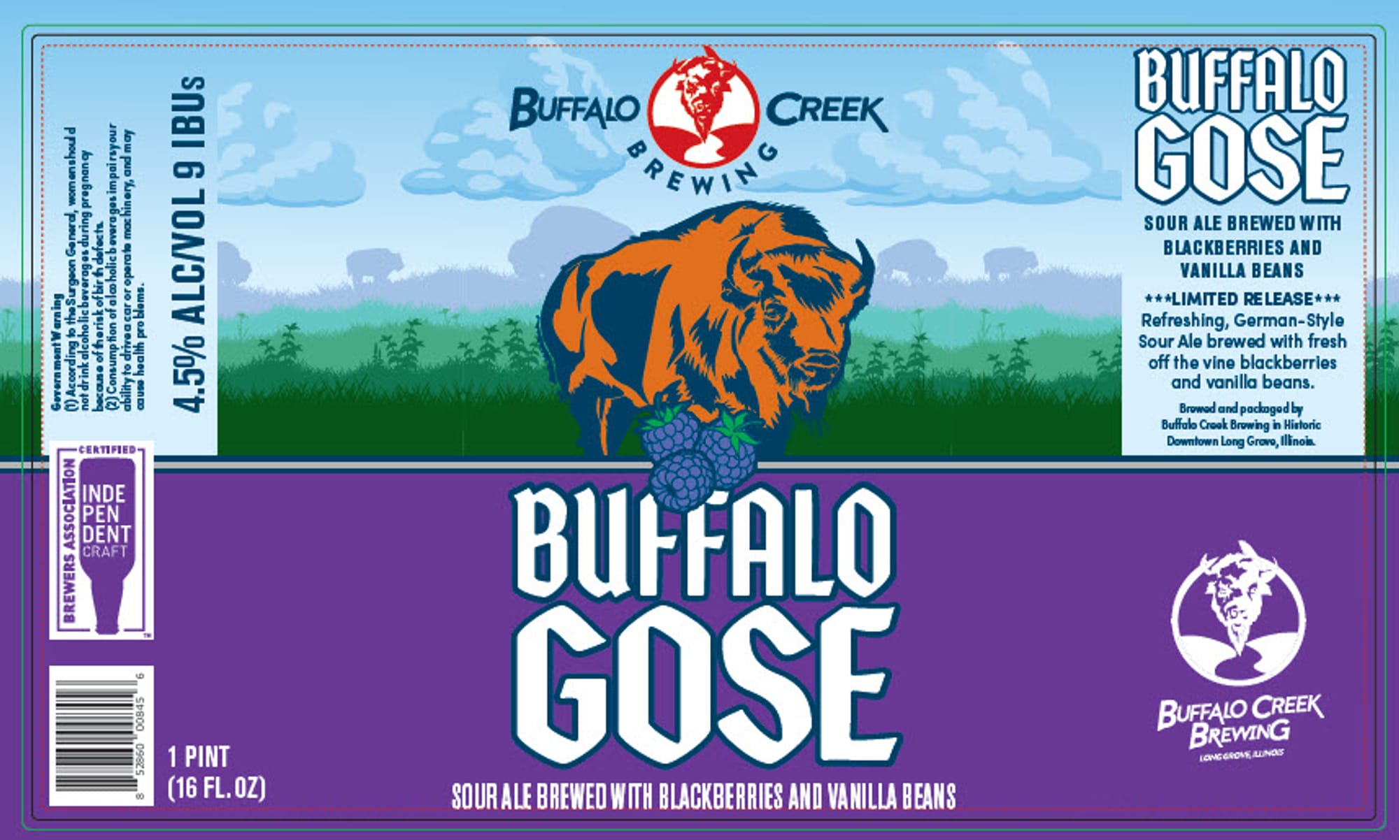 Buffalo Gose by Buffalo Creek Brewing - beer label
