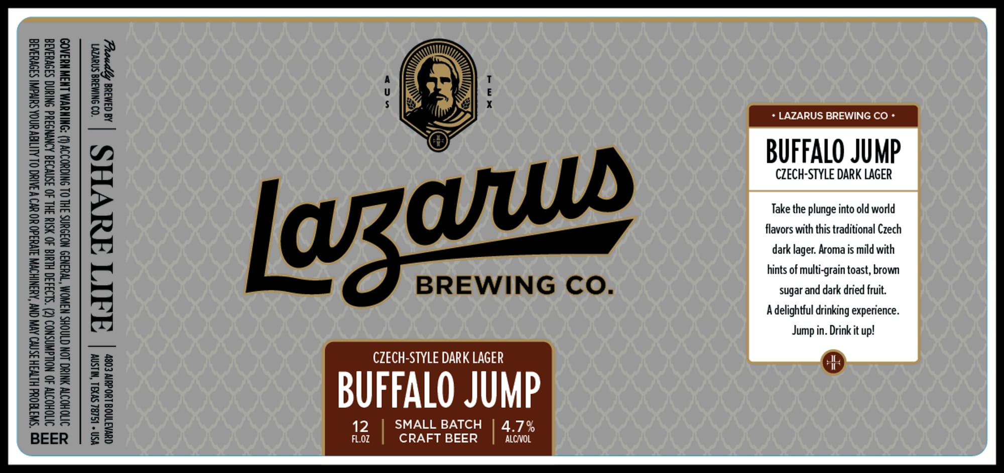 Buffalo Jump by Lazarus Brewing Co. - beer label
