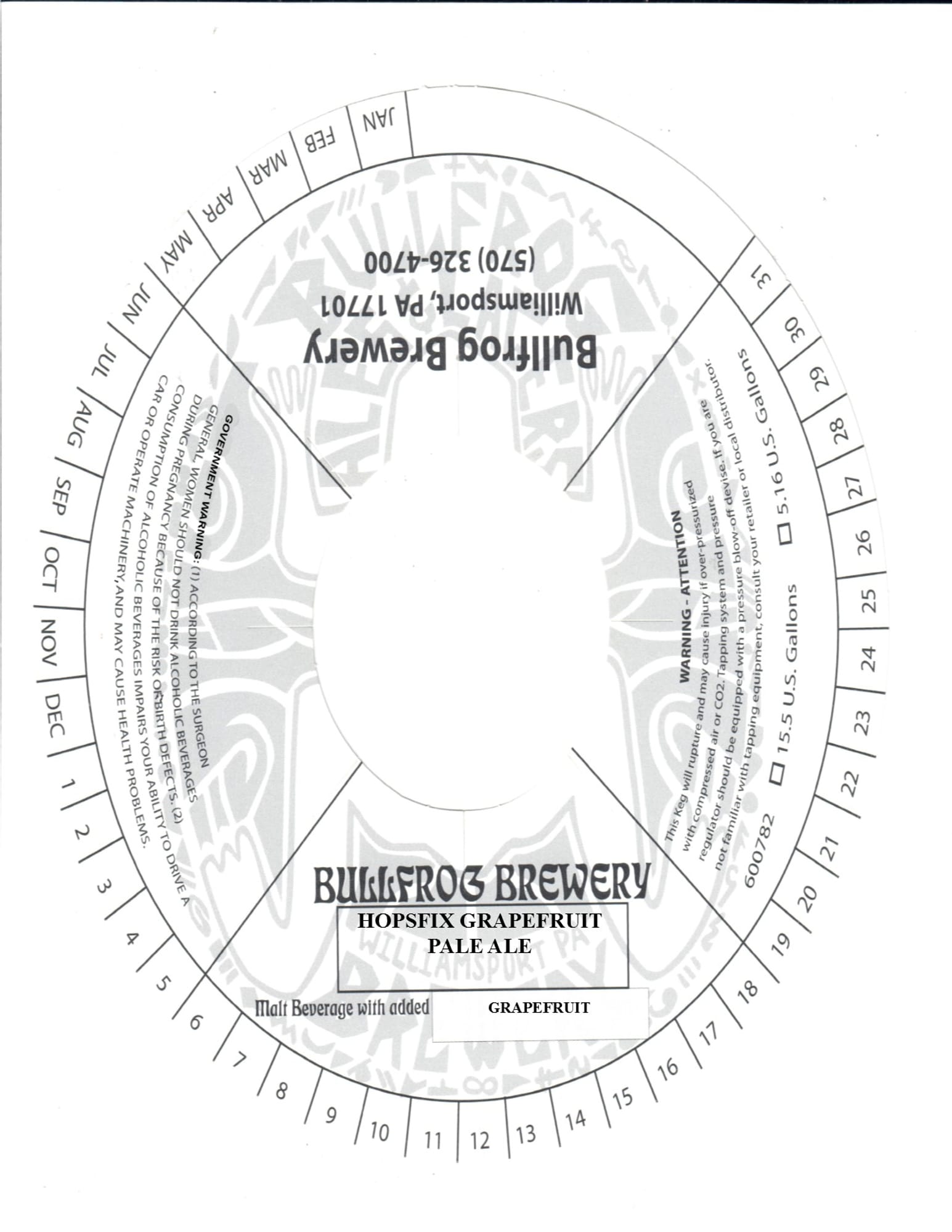HopSfix Grapefruit by Bullfrog Brewery - beer label