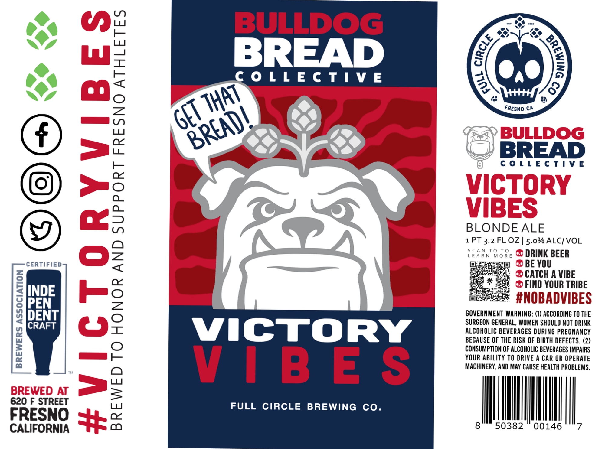 Bulldog Bread Victory Vibes by Full Circle Brewing Co. - beer label
